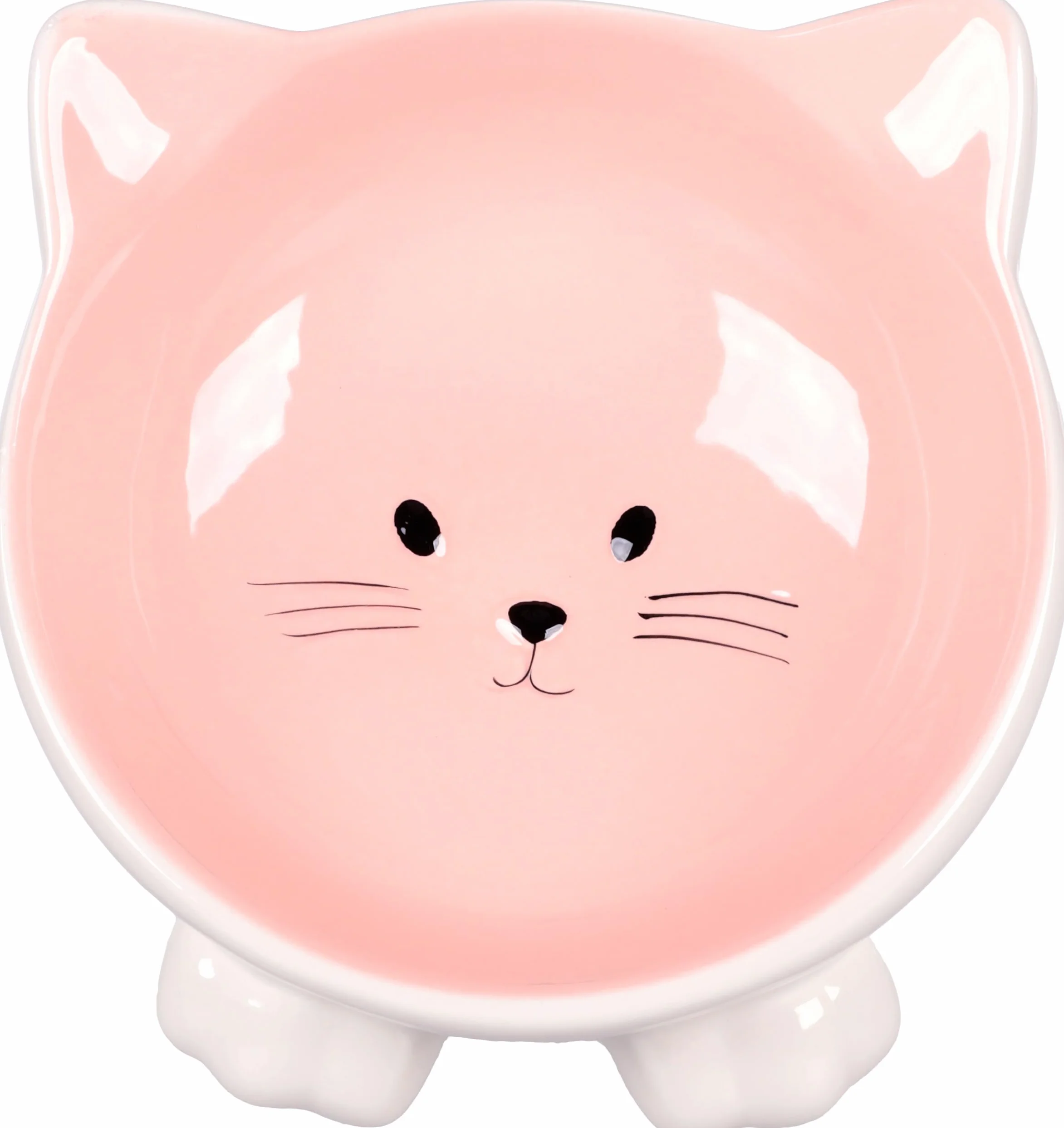 Flamingo Miska dla kotów Puzi Pink - Wielofunkcyjna miska antypoślizgowa dla zwierząt domowych - 125 ml - cermamiczna - miska nadaje się do mycia naczyń
