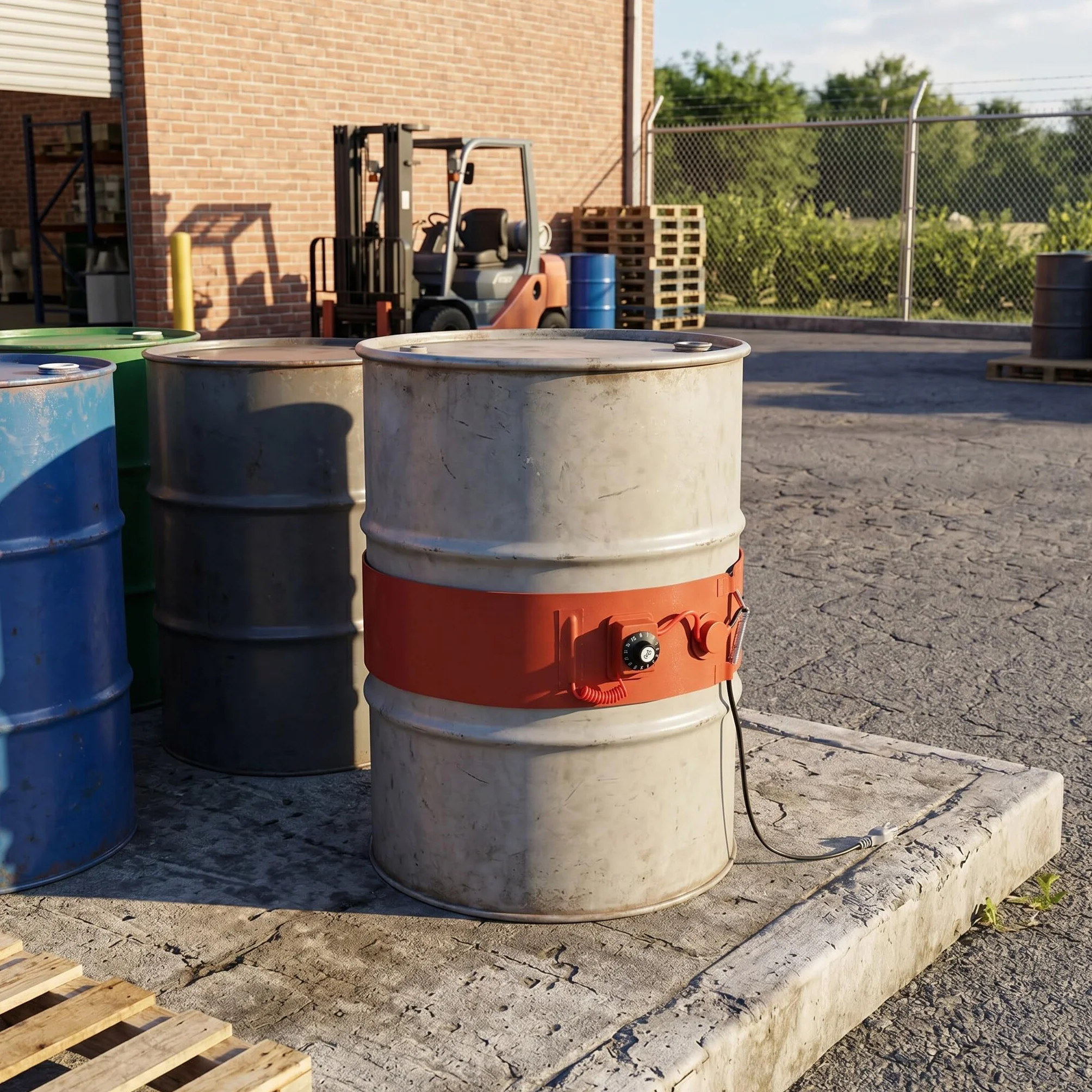 Podgrzewacz beczki olejowej 1000 W z termostatem 30-150℃ silikonowy grzejnik do ogrzewania beczek 200L dla zbiorników na wodę rurociągów magazynów przemysłowych