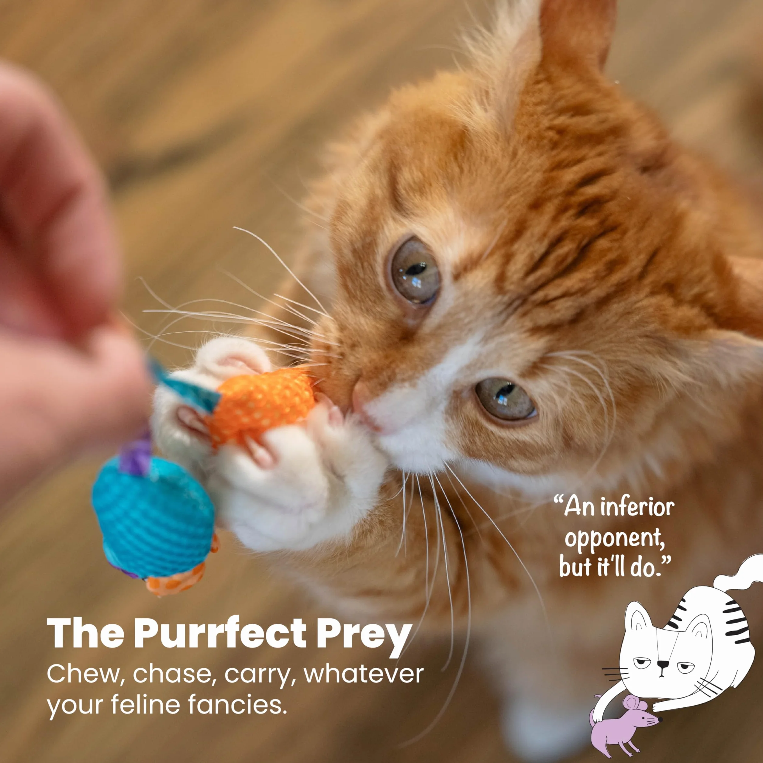 Petstages Catnip Chew Mice - Zabawka dla kota - dba o zdrowe zęby - wielobarwna - 2-pak