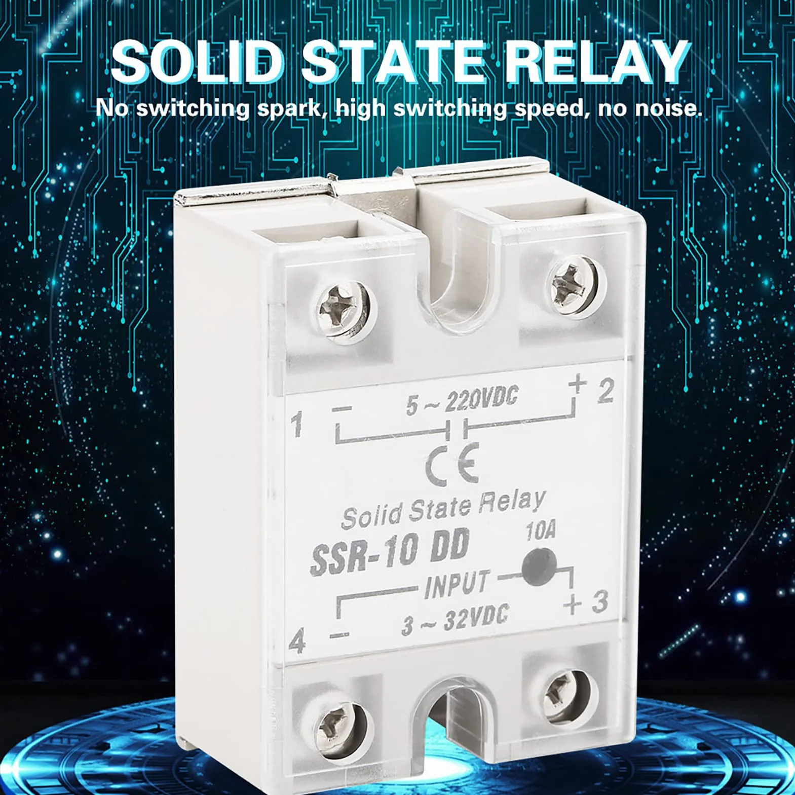 SSR-10 DD 10A 5-220V DC moduł przekaźnika półprzewodnikowego do przemysłowych procesów automatyzacji