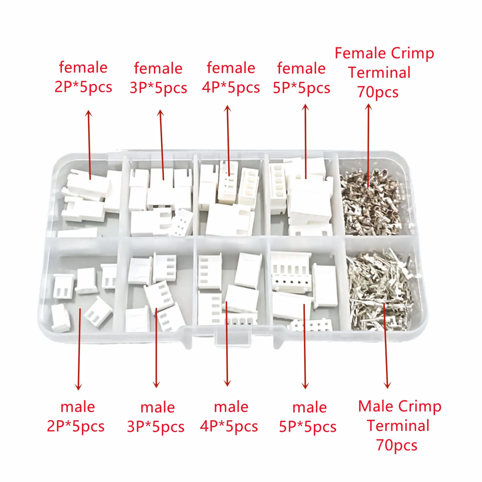 JST XH 2,54 mm Pitch męski i żeński adapter obudowy 2 3 4 5 pin wtyk kompatybilny z JST-XH zestaw złączy wtykowych