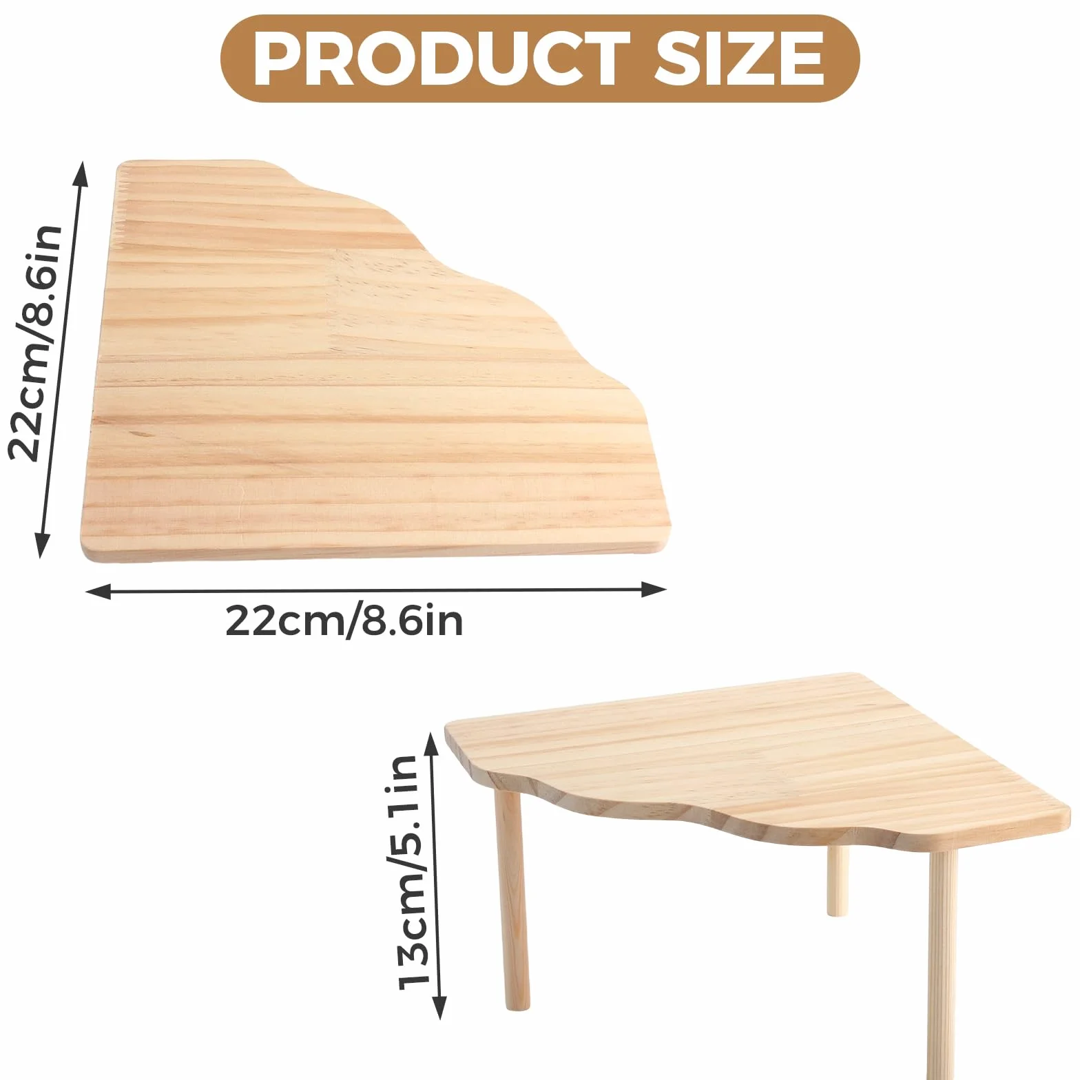 Drewniana platforma dla chomików 22 cm x 13 cm akcesoria do klatki ze szczotką