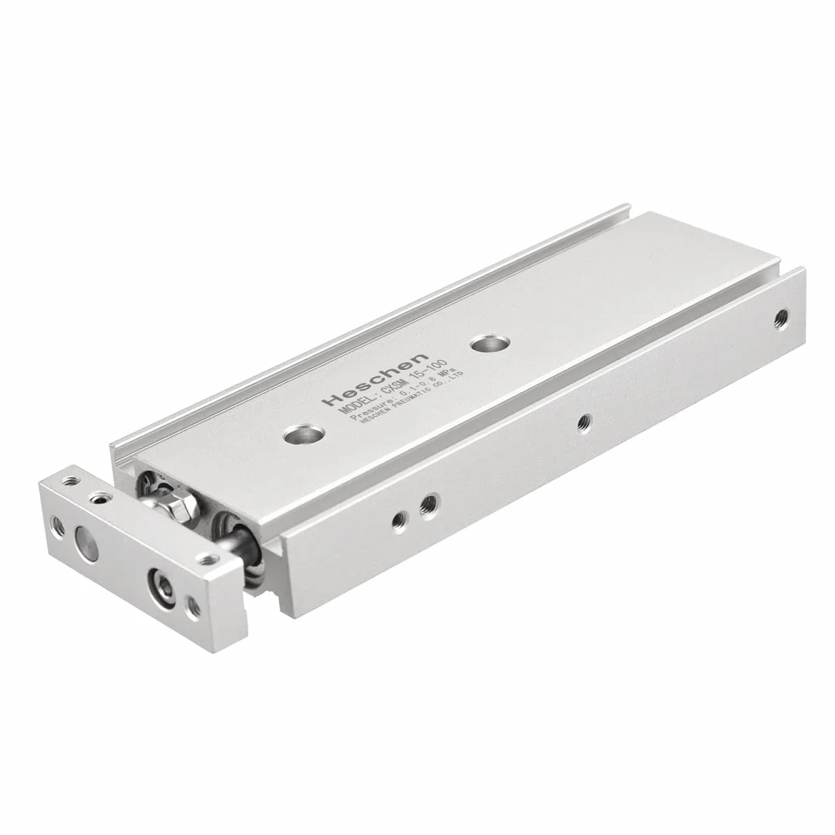 Heschen Podwójny aluminiowy cylinder powietrzny CXSM 15-100 prowadnica płyta podwójny pręt prowadzony pneumatyczne łożysko ślizgowe amortyzowany otwór 15 mm skok 100 mm dwustronnego działania