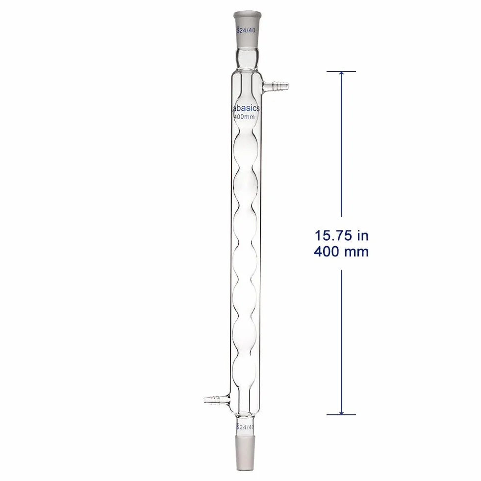 Labasics szkło borokrzemowe Allihn skraplacz ze złączem 24/40 mm długość kurtki laboratoryjnej szklany kondensator