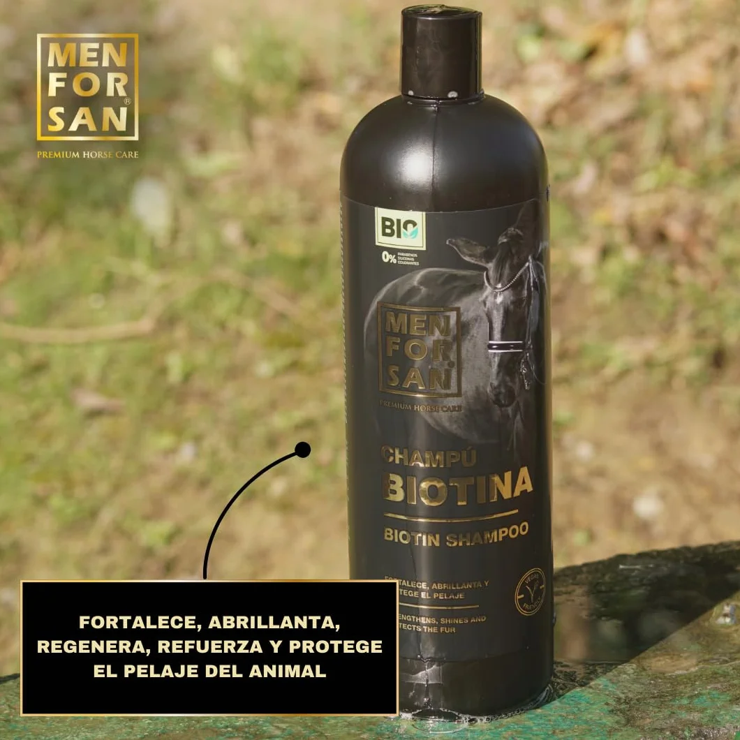 MENFORSAN Biotyna Szampon dla Koni, 1L | Bio - Wegańskie - 100% Naturalne | Pielęgnacja koni premium