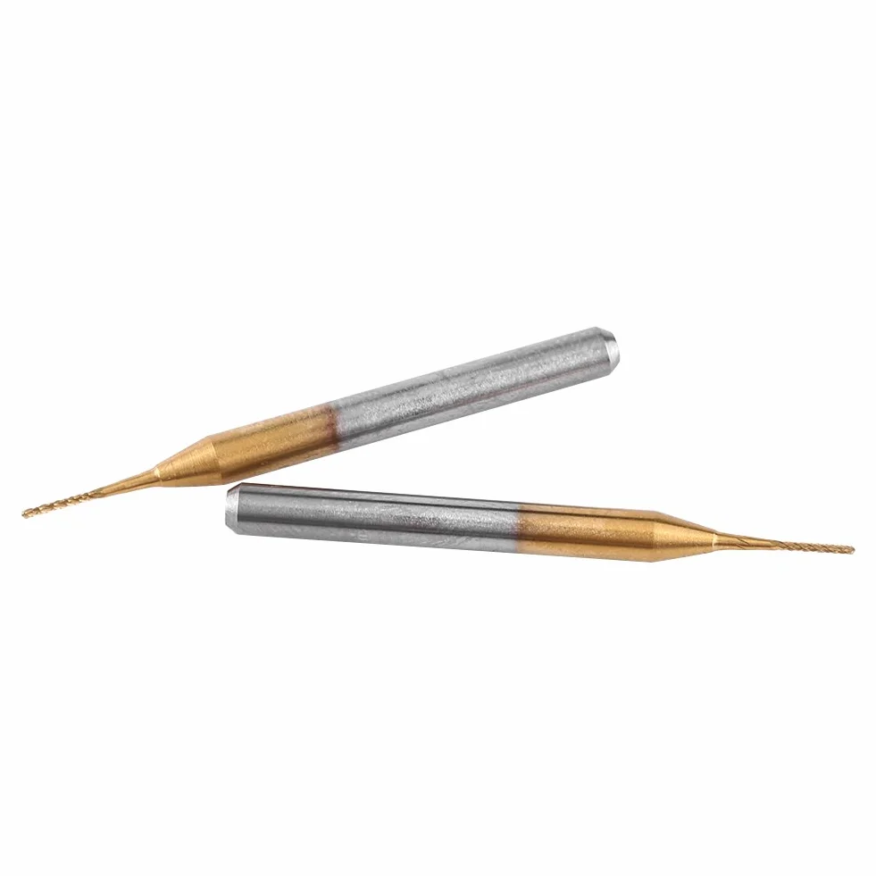 10 sztuk frezy trzpieniowe ze stali wolframowej, frezy walcowe, grawerowanie, bity 3,175 mm, średnica ostrza 0,6 mm