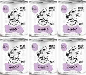PEPE KRÓLIK mokra karma monobiałkowa dla psa w puszce 6x 800g