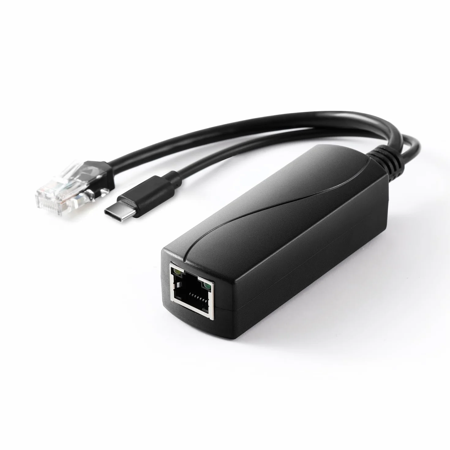 Revotech Gigabit Aktiv PoE rozdzielacz typu C 5 V 2,4 A, IEEE 802.3af 10/100/1000 Mbps do ładowania typu C RJ45 port zasilanie przez adapter rozdzielacza typu C Ethernet (TYPEC0502G)