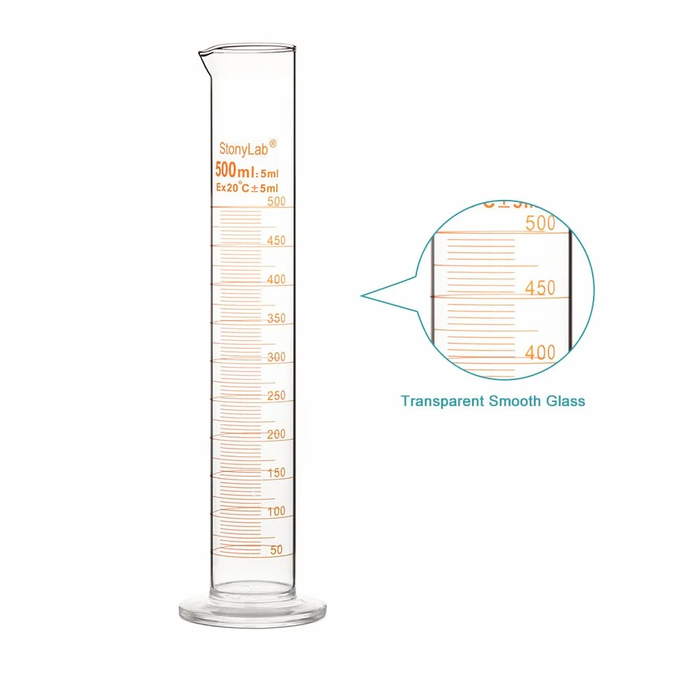 Cylinder pomiarowy szklany 500 ml szkło borokrzemowe