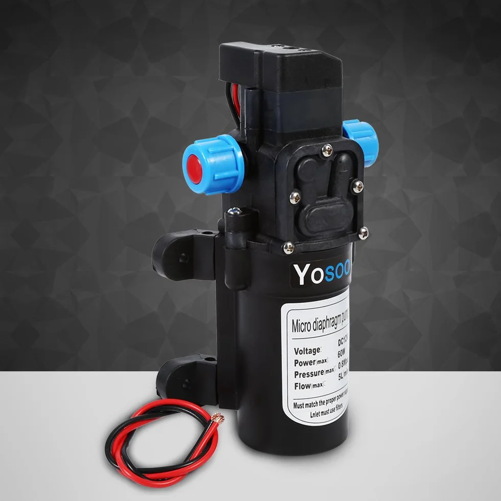 Yosoo Pompa Wodna 12V 60W 5L/min 115 PSI Wysokociśnieniowa Membrana Automatyczna