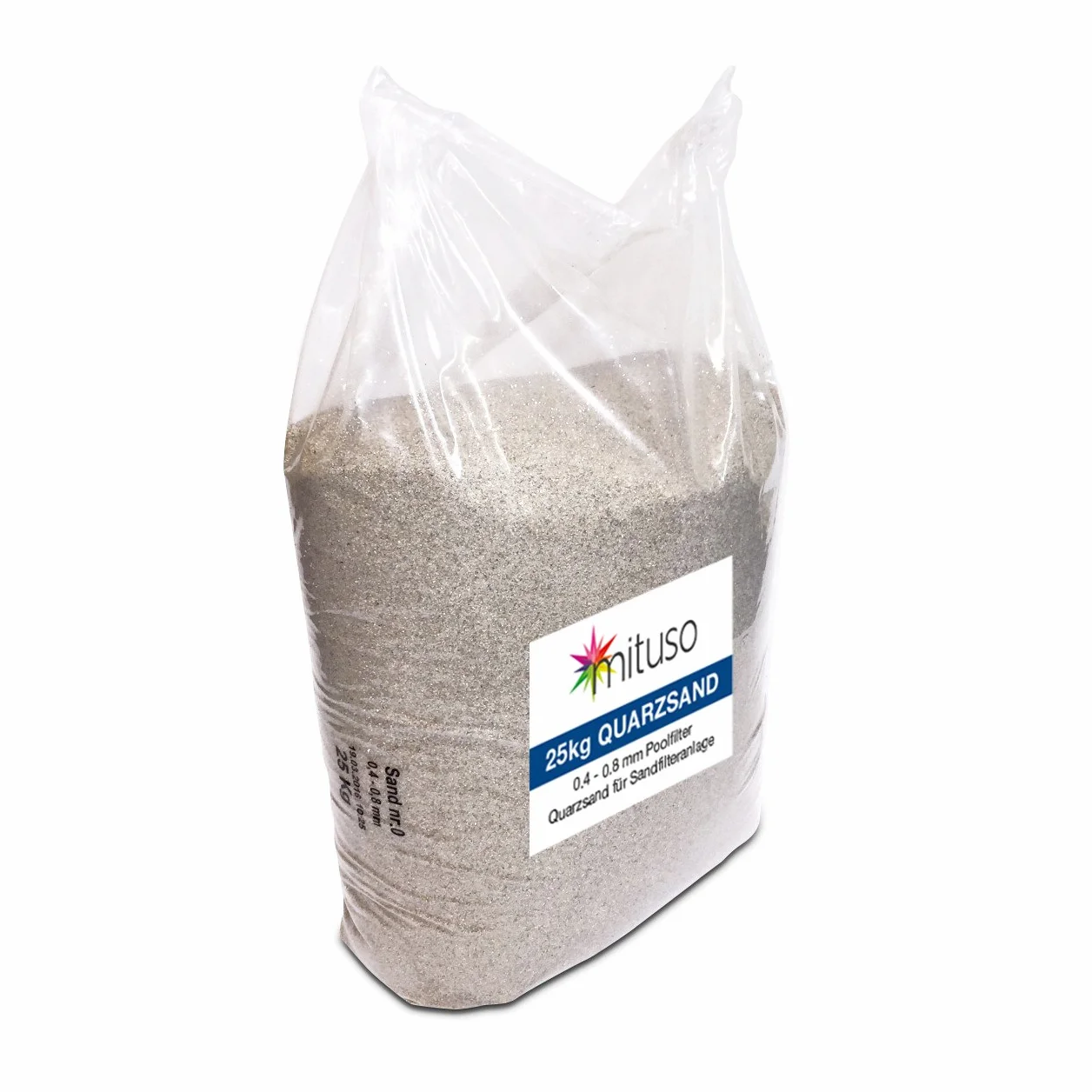 mituso Piasek kwarcowy, piasek filtrujący, ziarnistość 0,4-0,8 mm, piasek akwariowy, (1 x 25 kg)
