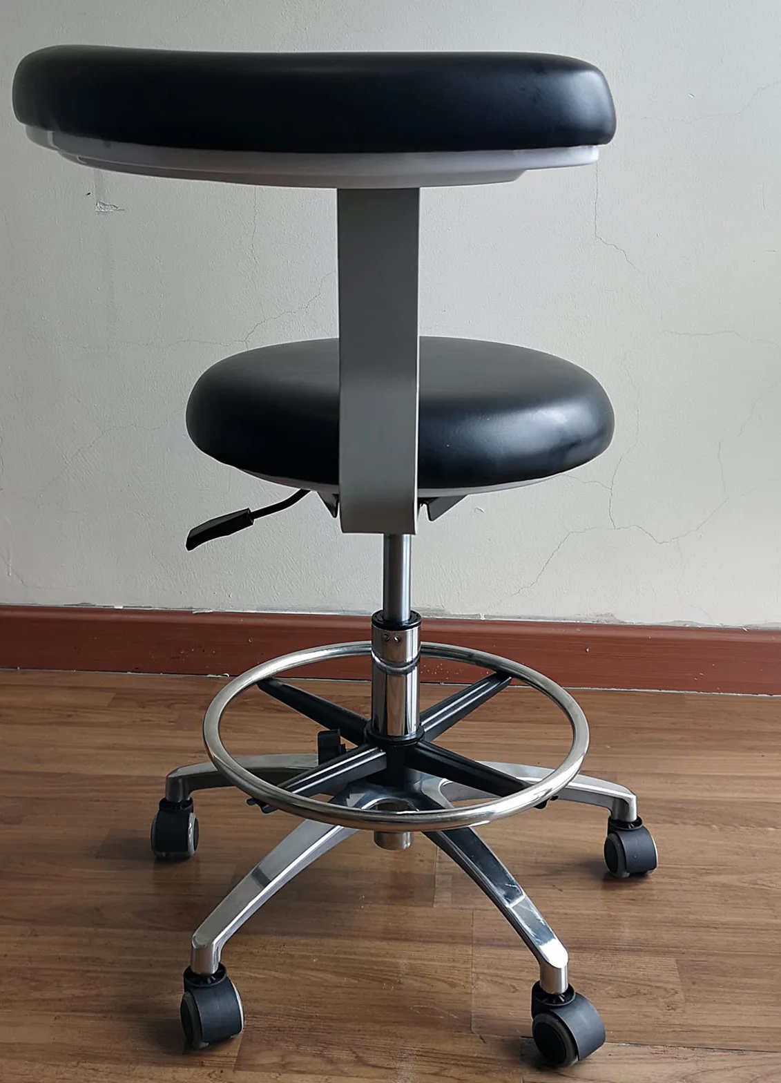 Krzesło dentystyczne stołek medyczny stołek asystent stomatologiczny stołek obracany o 360° podłokietnik skóra PU stołek siodełko krzesło salon regulacja wysokości