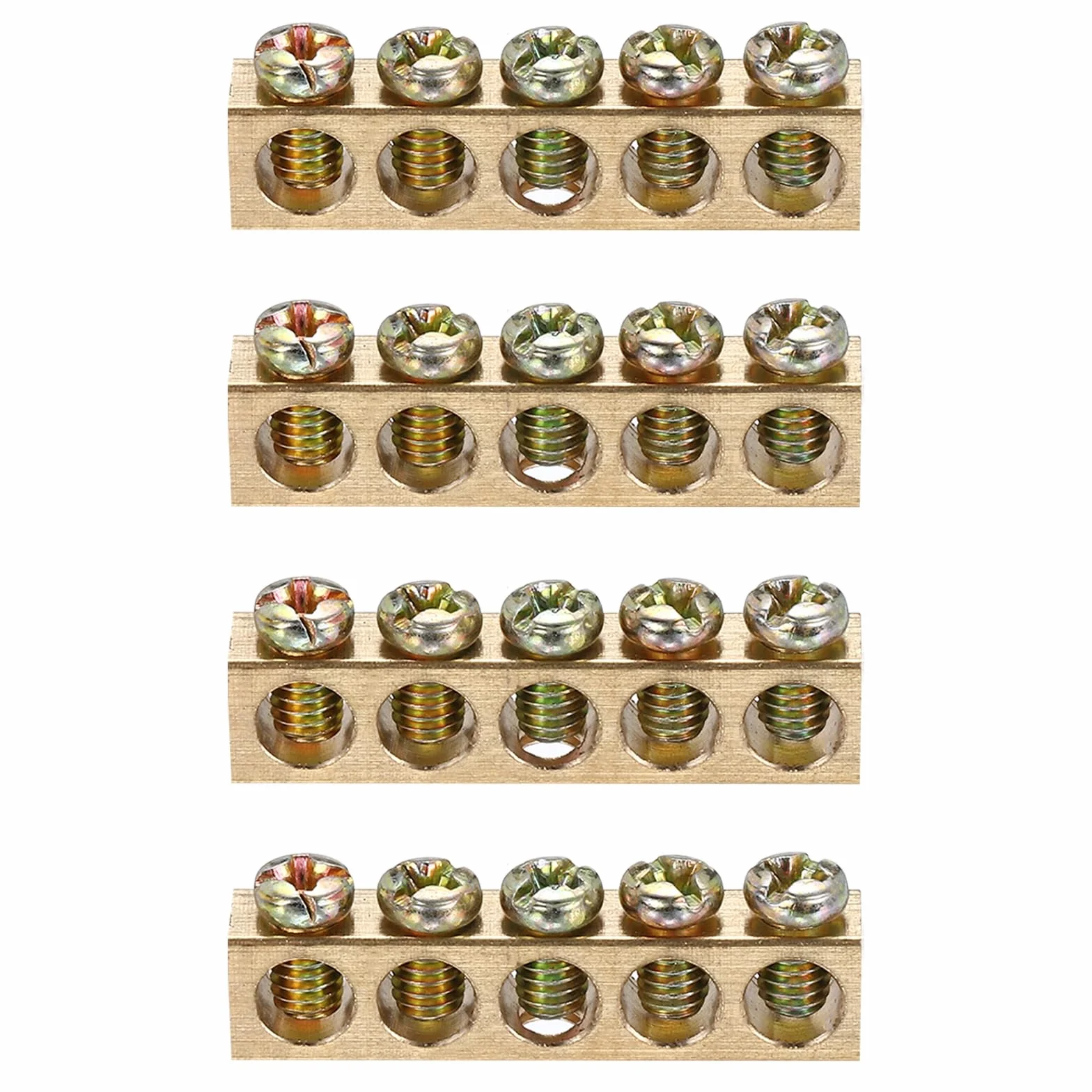 QUARKZMAN 4 x zacisk uziemiający, 5-pozycyjny, mosiężny zacisk uziemienia bariery uziemienia, M4 5,5 x 7,5 mm, do urządzeń elektrycznych.