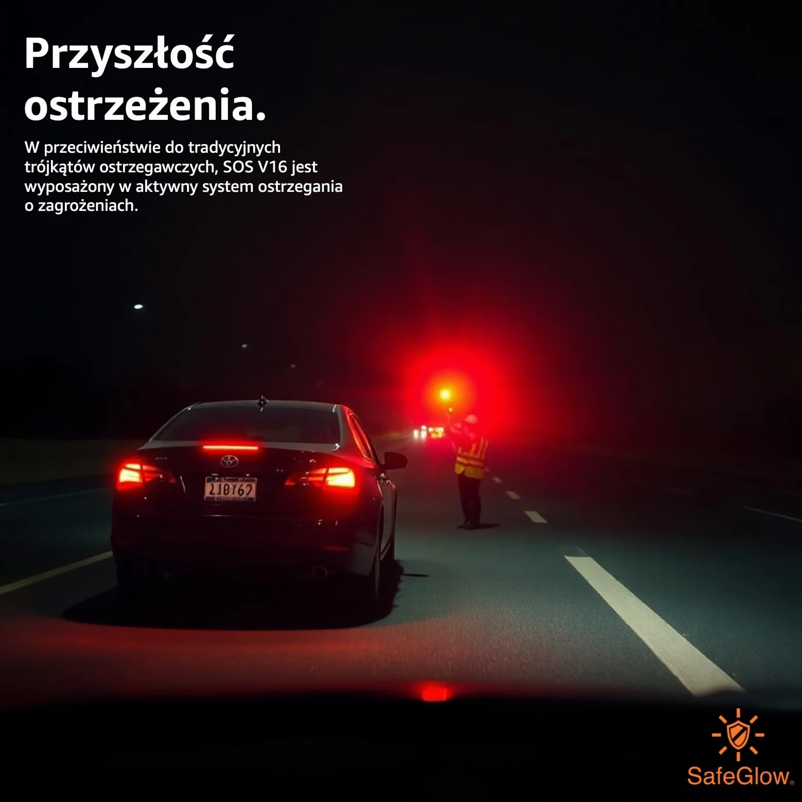 Lampa ostrzegawcza V16 2026 z homologacją IDIADA nr PC21020060 – Trójkąt ostrzegawczy – Trójkąt awaryjny – Aprobata UE – Do samochodów i motocykli