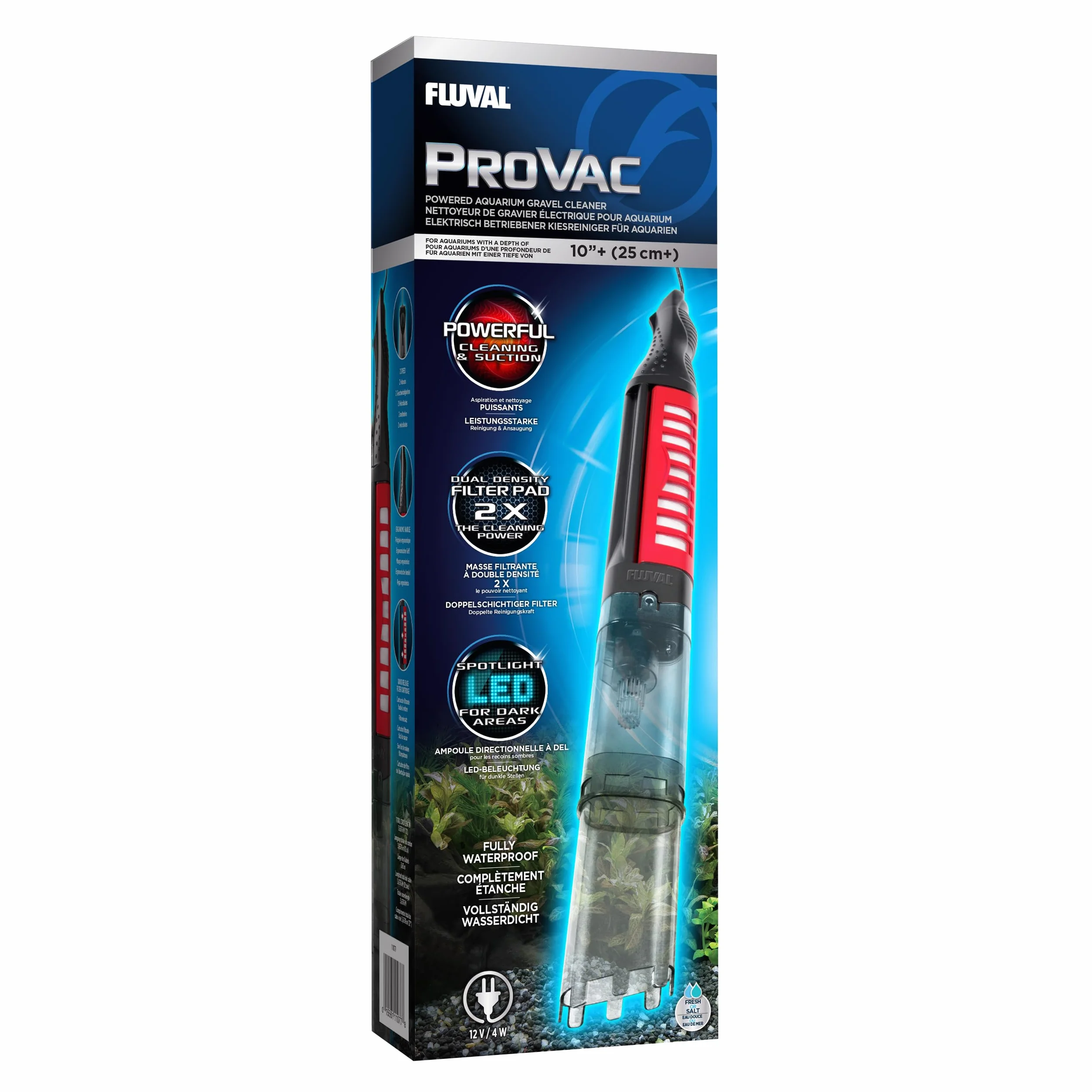 Fluval Pro Vac Narzędzie do Czyszczenia Żwirku w Akwarium, Czarny, 8 x 6,5 x 40 cm