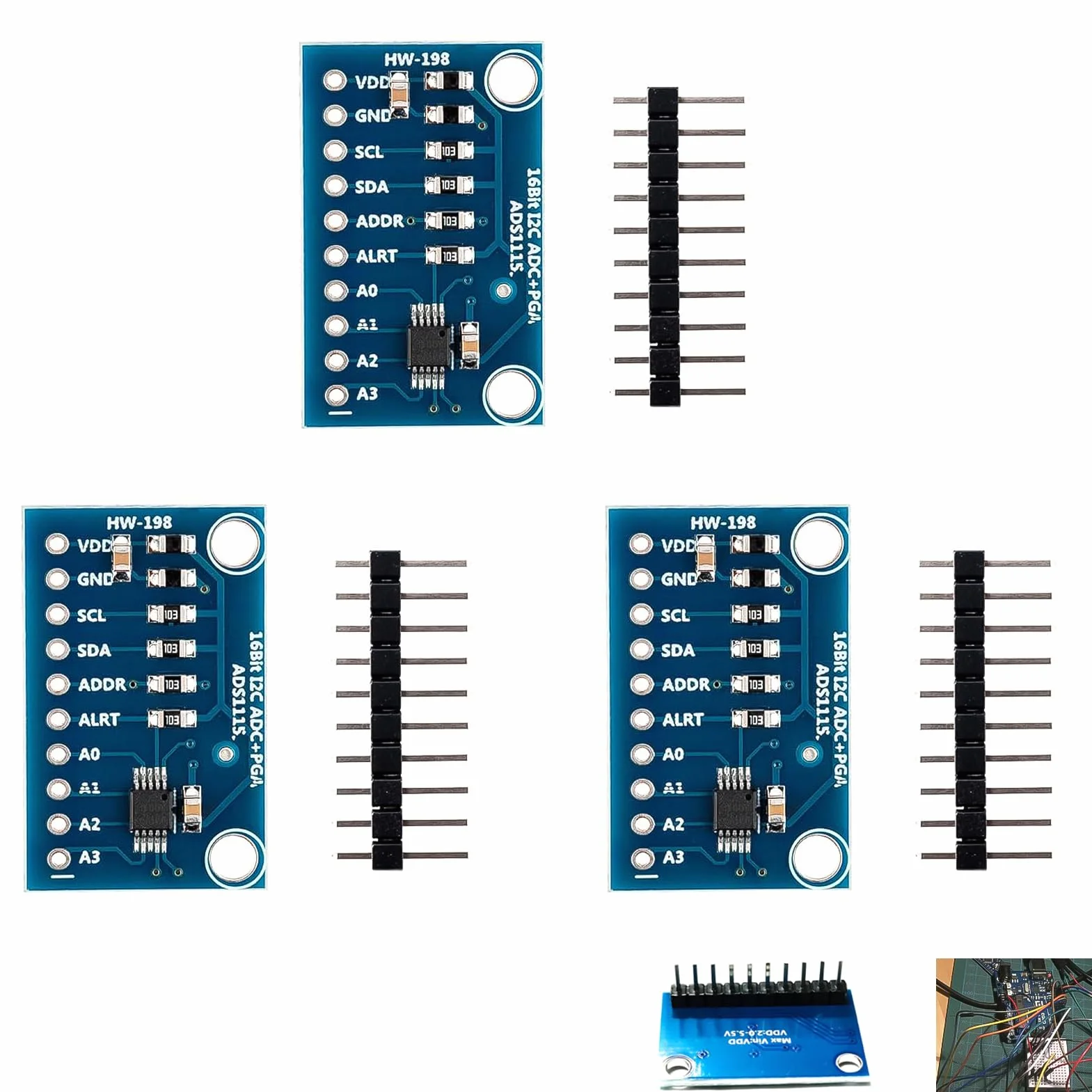 ADS1115 16-bitowy 4-kanałowy moduł I2C konwersja analogowo-cyfrowa 2.0-5.5V