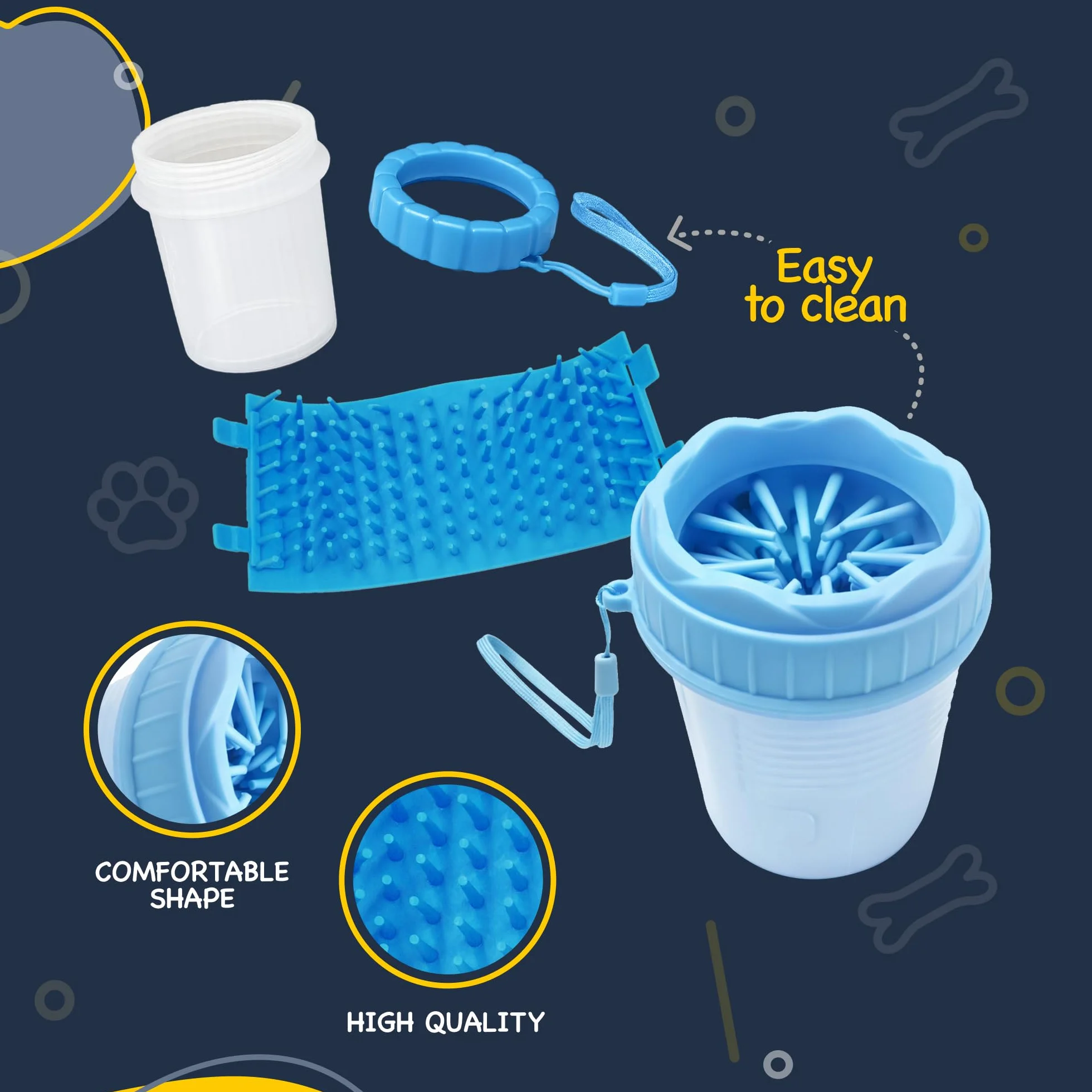 Fancy Pets Czyścik do Łap Psa, Myjka do Łap dla Psa z Silikonowymi Szczotkami, Kubek do Mycia Łap Psa dla Małych Psów i Szczeniaków, Dog Paw Cleaner