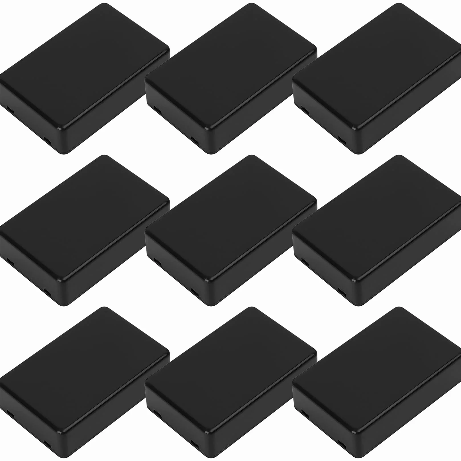 9 szt. Pudełko z tworzywa sztucznego ABS, wodoodporna obudowa elektroniczna, montowane na powierzchni pudełko adaptacyjne, czarne/70 x 45 x 18 mm