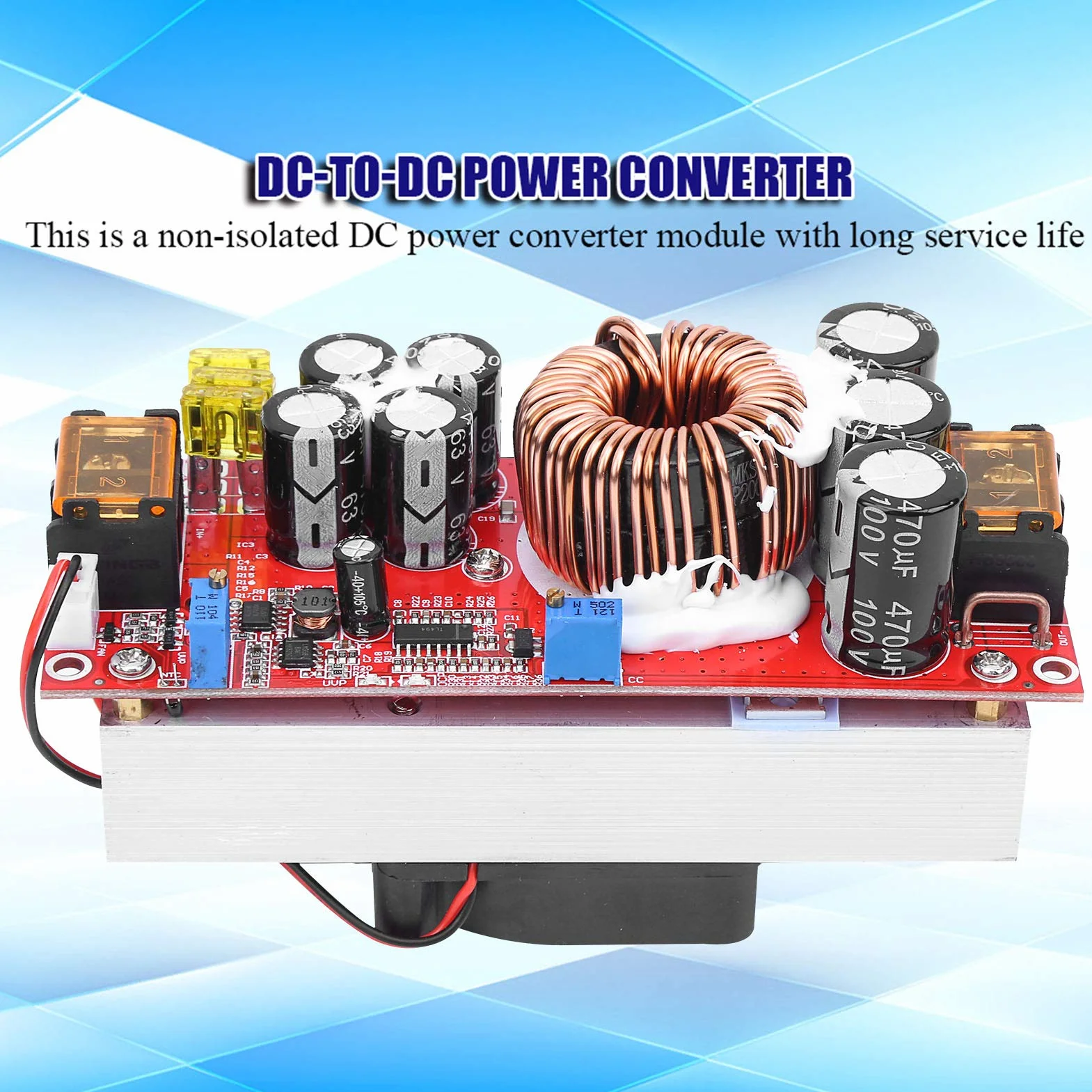 Konwerter DC Boost 1800W 40A Step Up 10-60V do 12-97V 1500W 30A Przetwornica Podwyższająca Napięcie Moduł Zasilający