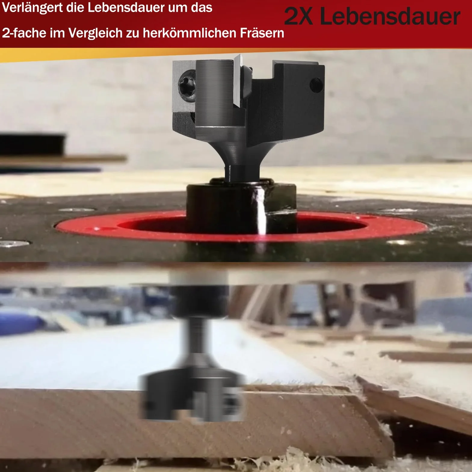 Frez płaski, trzpień 8 mm, 3 flety, 10 wymiennych ostrzy z węglików spiekanych (12 x 12 x 1,5 mm) do drewna, profesjonalny frez do frezarek i maszyn CNC