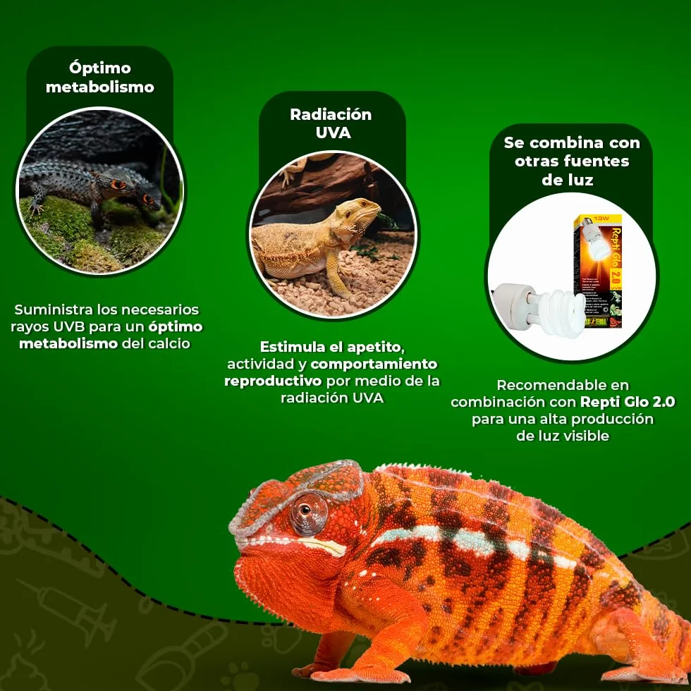Exo Terra 25 W Reptile UVB Tropikalna żarówka terrarium, biała