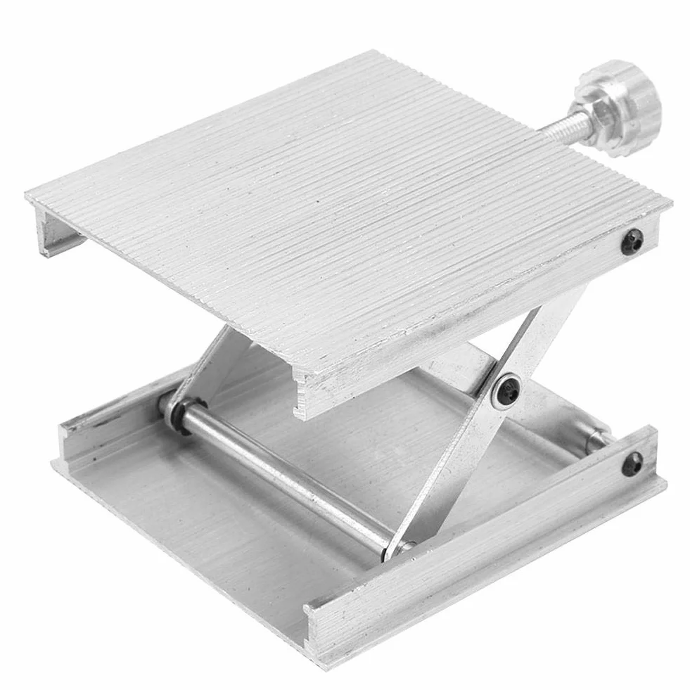 90 * 90mm Lab Lift Plattform Aluminiumlegierung Lab Jack Lift Rack Universal Level