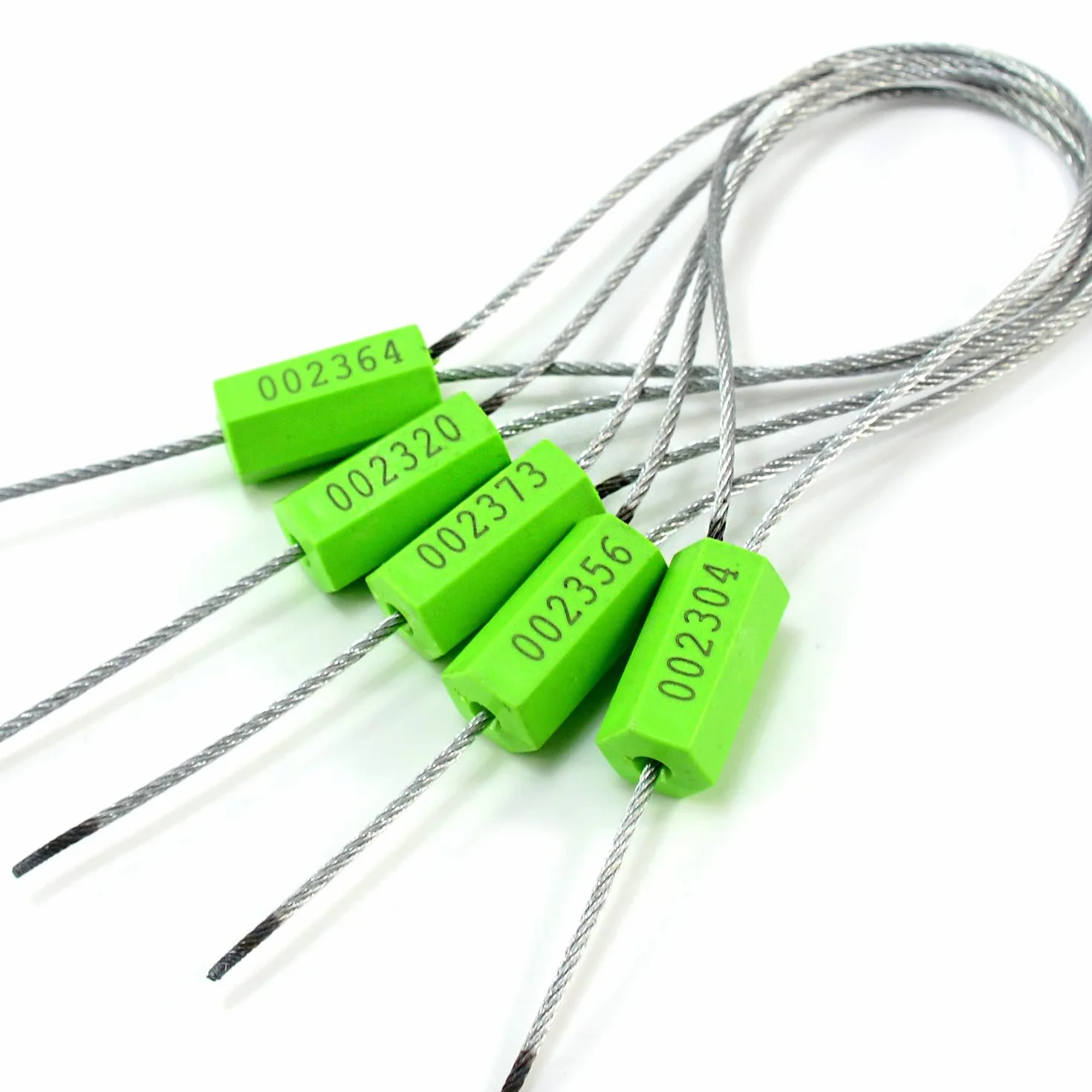 Plastikowa plomba 500 szt. plomby stalowej, metalowej plomby transportowej, etykiety zabezpieczające.(Green,100 PCS)