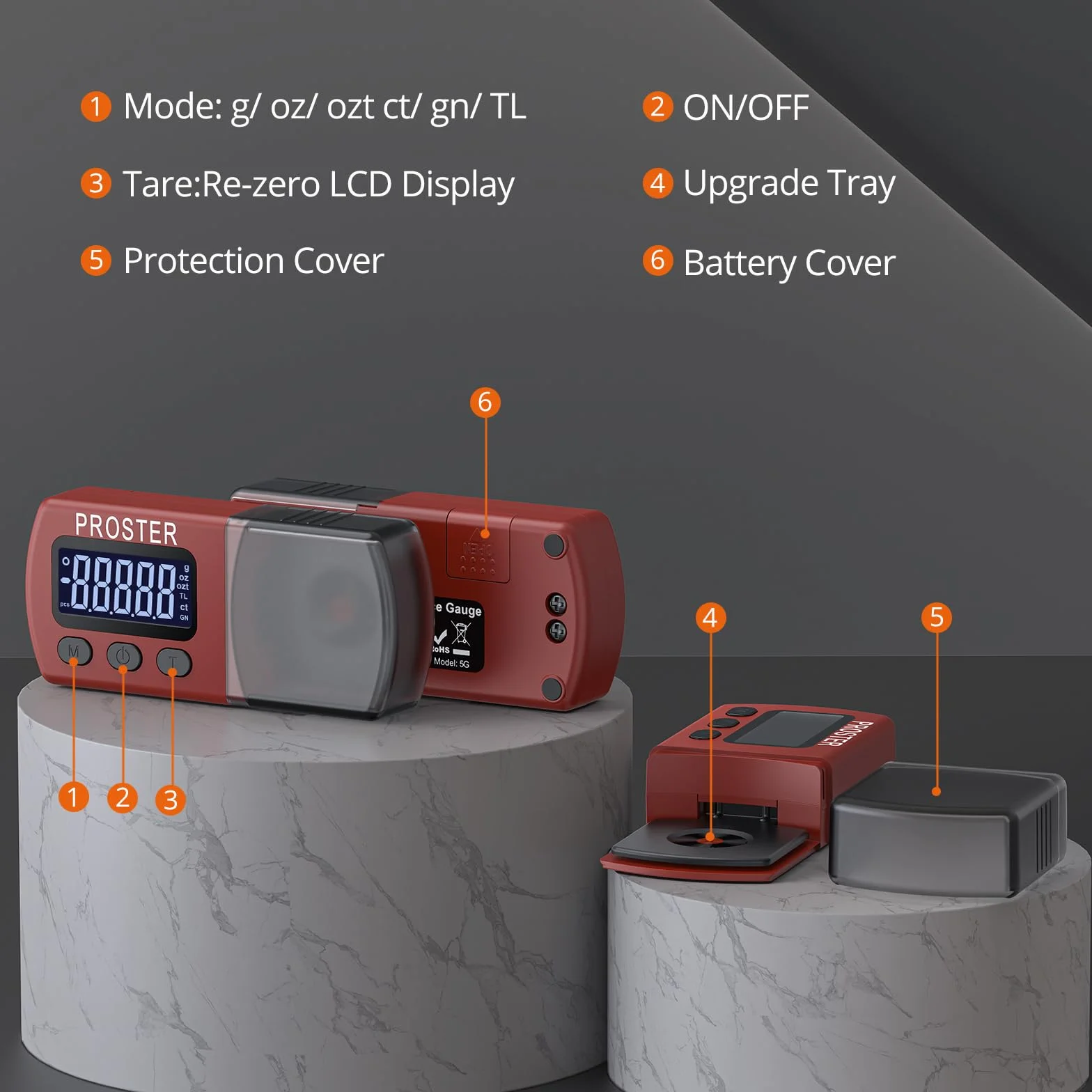 Proster Mini cyfrowa płyta winylowa waga komórek cyfrowy balans tonowy tester siły igły o wysokiej dokładności 0,01g z podświetlanym wyświetlaczem LCD