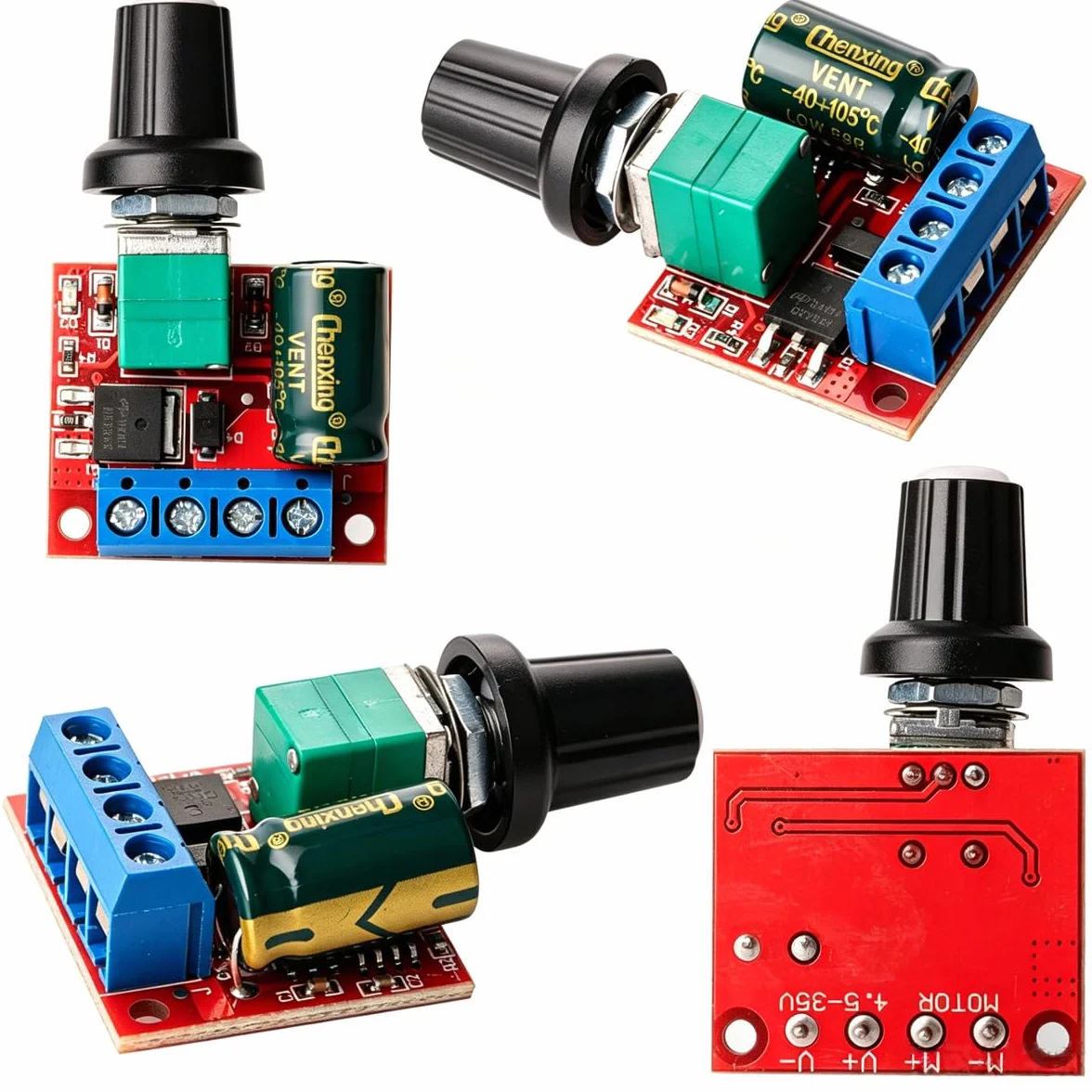 Gebildet 3-częściowy mini regulator prędkości, regulator prędkości PWM, DC 5V-35V 5A regulowany przełącznik PWM, 6 V 12 V 24 V przełącznik ściemniacza z diodą LED