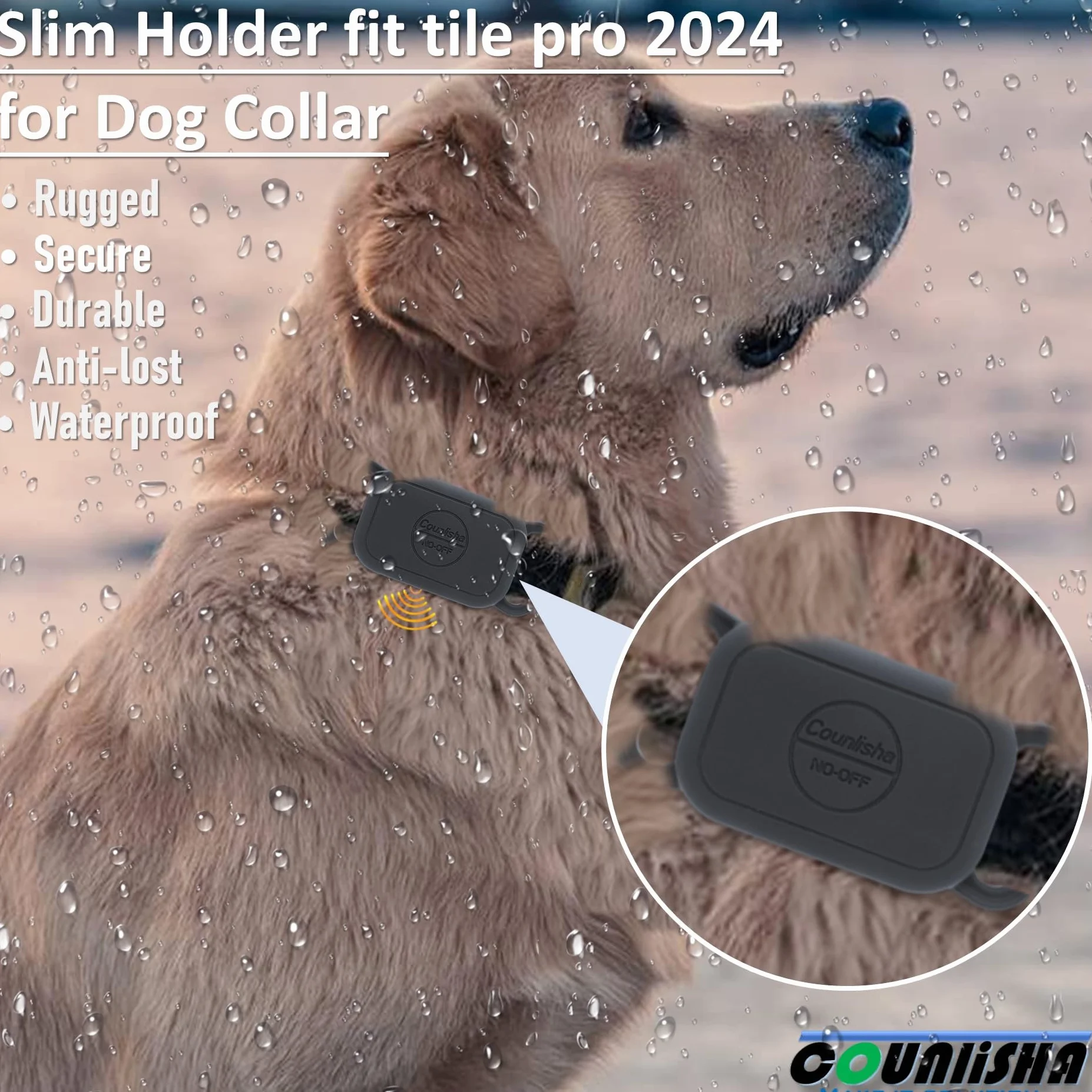 Silikonowy uchwyt na szyję Tile Pro (2024) do obroży psa, wąska, trwała zawieszka Life360 Pro Tracker dla kotów, wodoodporny pokrywy