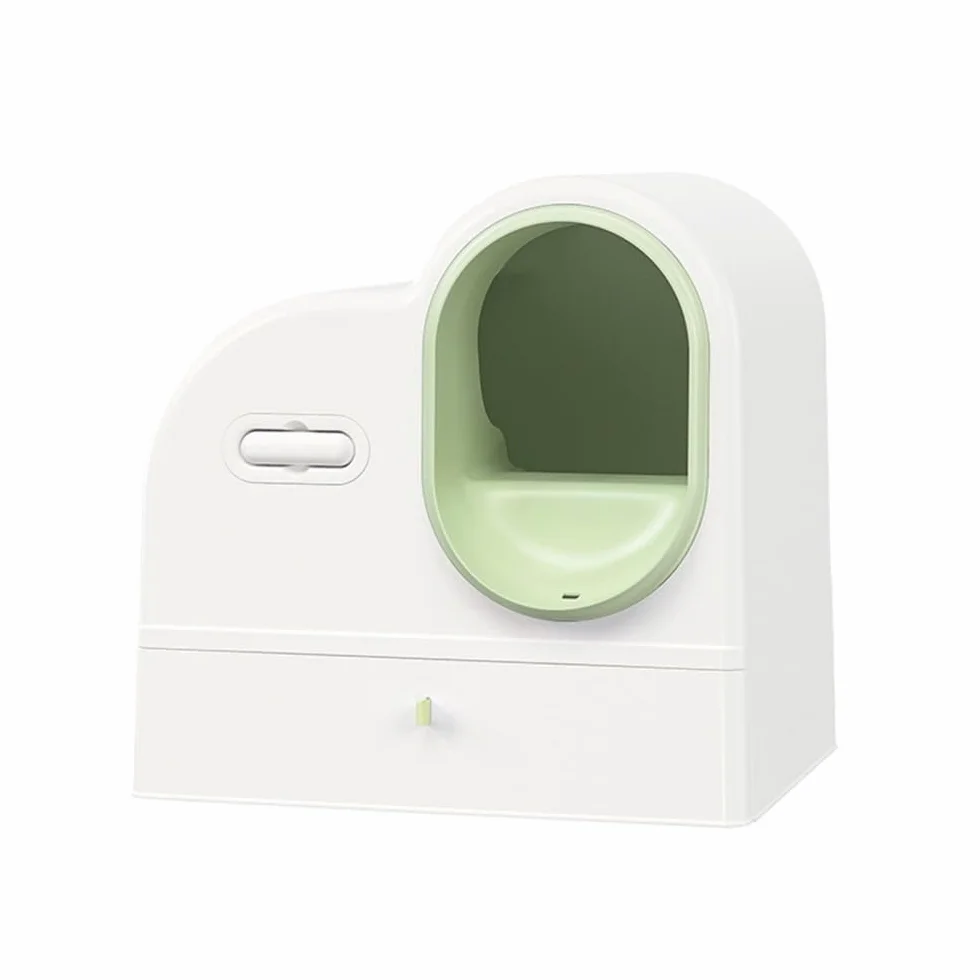 Artykuły dla zwierząt, Zamknięta kuweta dla kota z szufladą, odporna na zachlapanie, duża(White)