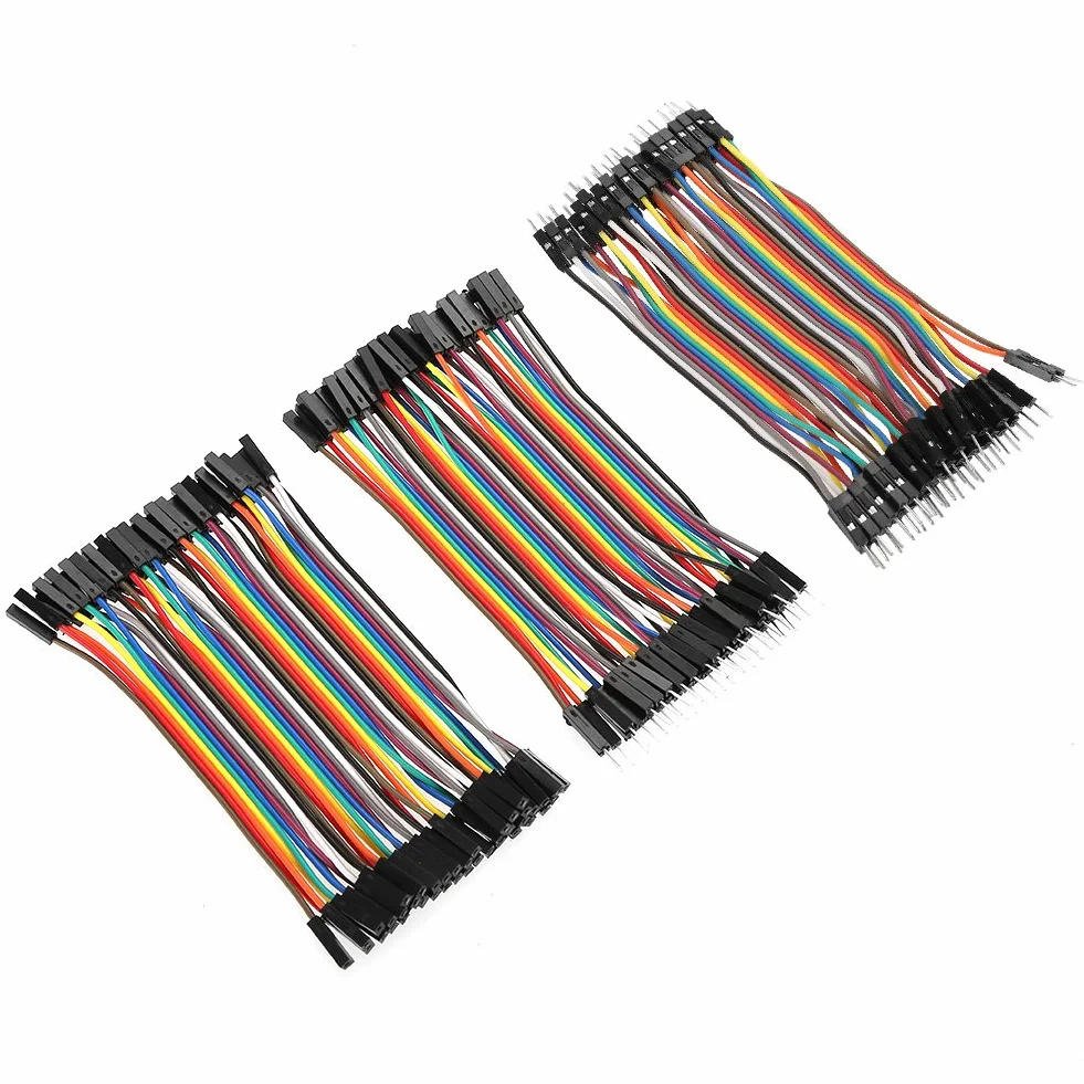 Akozon Breadboard Kable 40pin Zestaw Przewodów Połączeniowych 10cm Męski Żeński