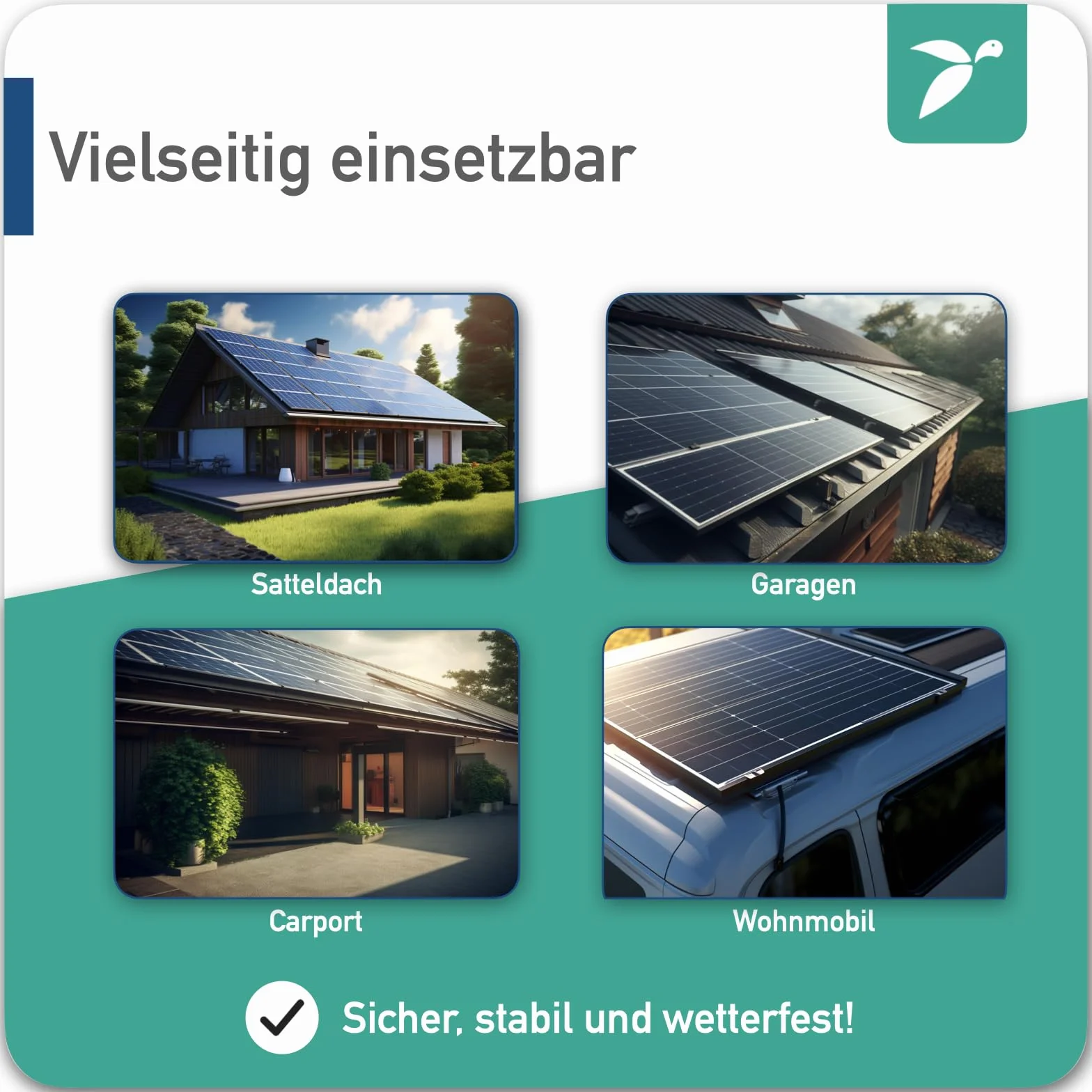 mahona Zestaw montażowy do 2 modułów PV – moduł solarny i elektrownia balkonowa uchwyt szyny zaciski końcowe zaciski środkowe 35 mm 30 mm – zestaw montażowy, profile montażowe, panele słoneczne,