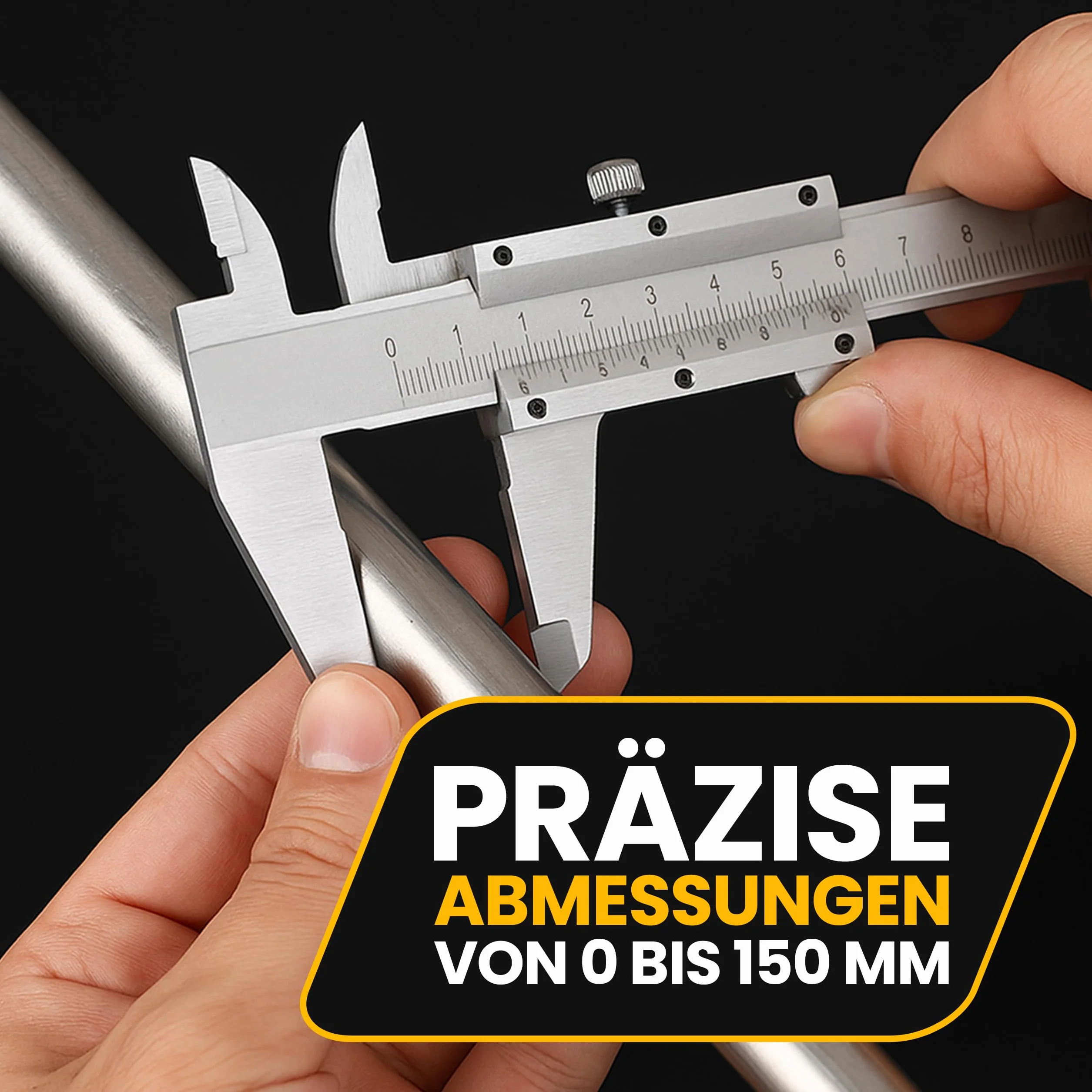Retoo Suwmiarka analogowa stalowa 150 mm ze śrubą blokującą, wodoodporna precyzyjna