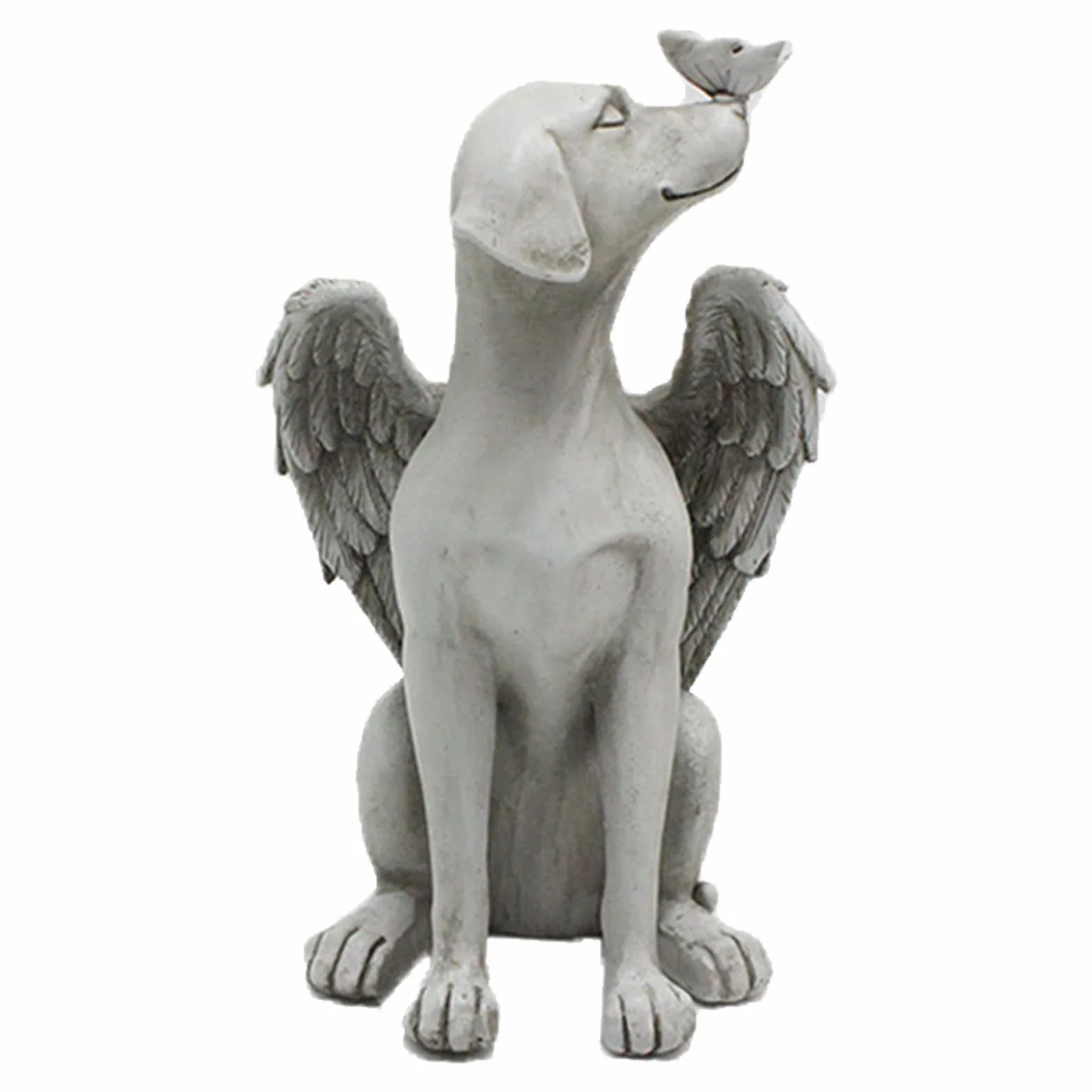 Anioł Pies Skrzydła Anioła Pamiątkowa Statua Ręcznie Rzeźbiona żywa Realistyczna żywica Pet Pamiątkowe Kamienie Grób Hołd Statua Ogród Nagrobki Dekoracja Trawnika