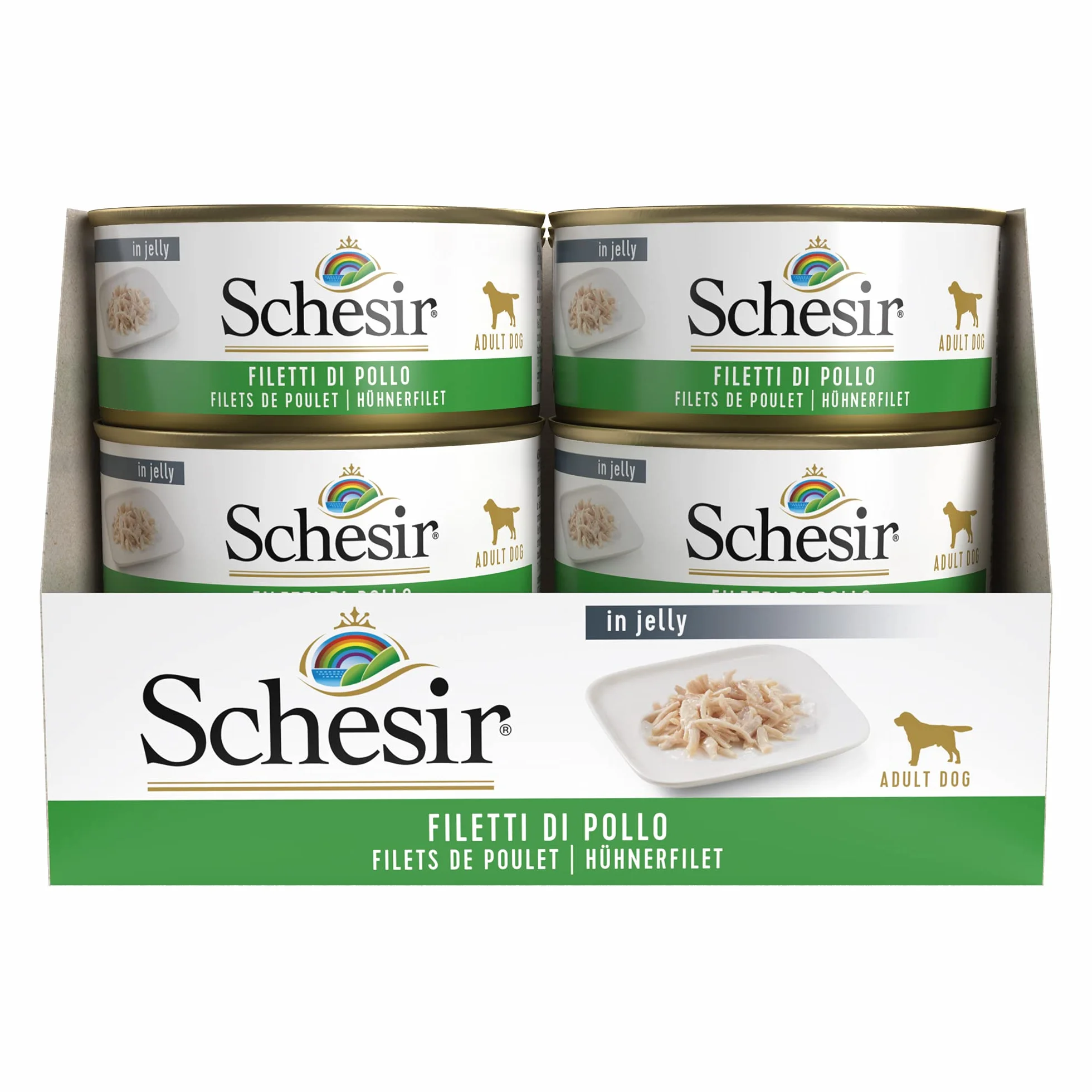 Schesir Pies filet z kurczaka, mokra karma dla psów, 18 puszek x 150 g