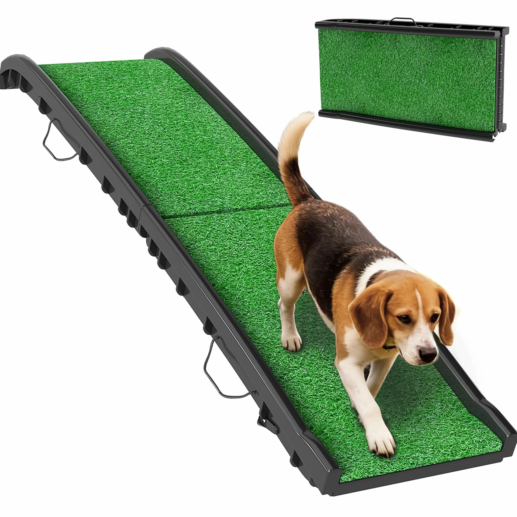 PawHut Rampa dla psa składana, rampa do samochodu i SUV, antypoślizgowa pomoc dla zwierząt, 155x38,5 cm, dla dużych i małych psów do 90 kg, czarna