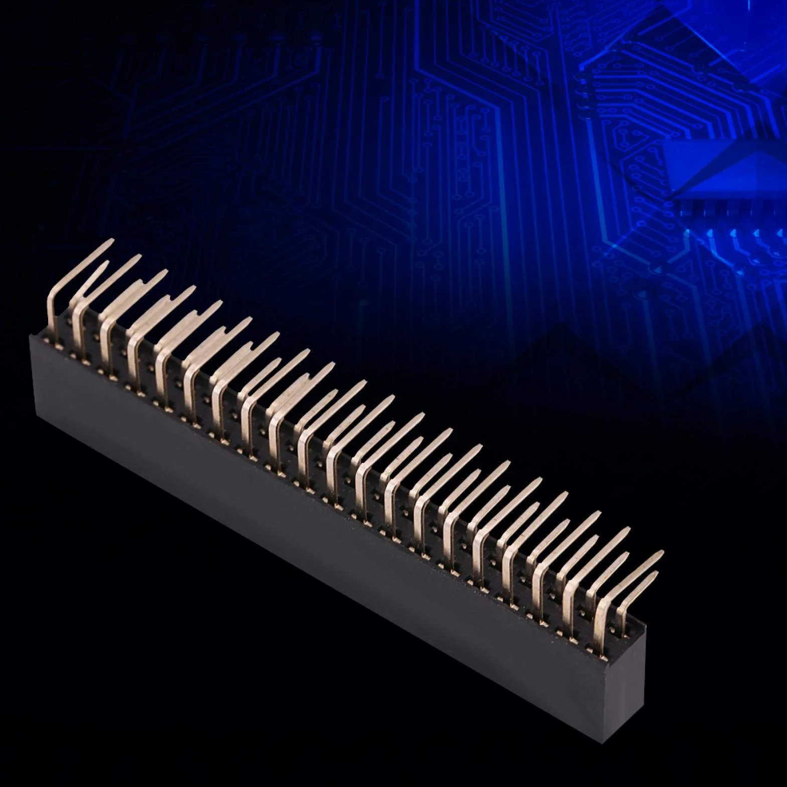 Żeńskie nagłówki PCB złącze pasek 2 x 20 pinów 2,54 mm kąt prosty
