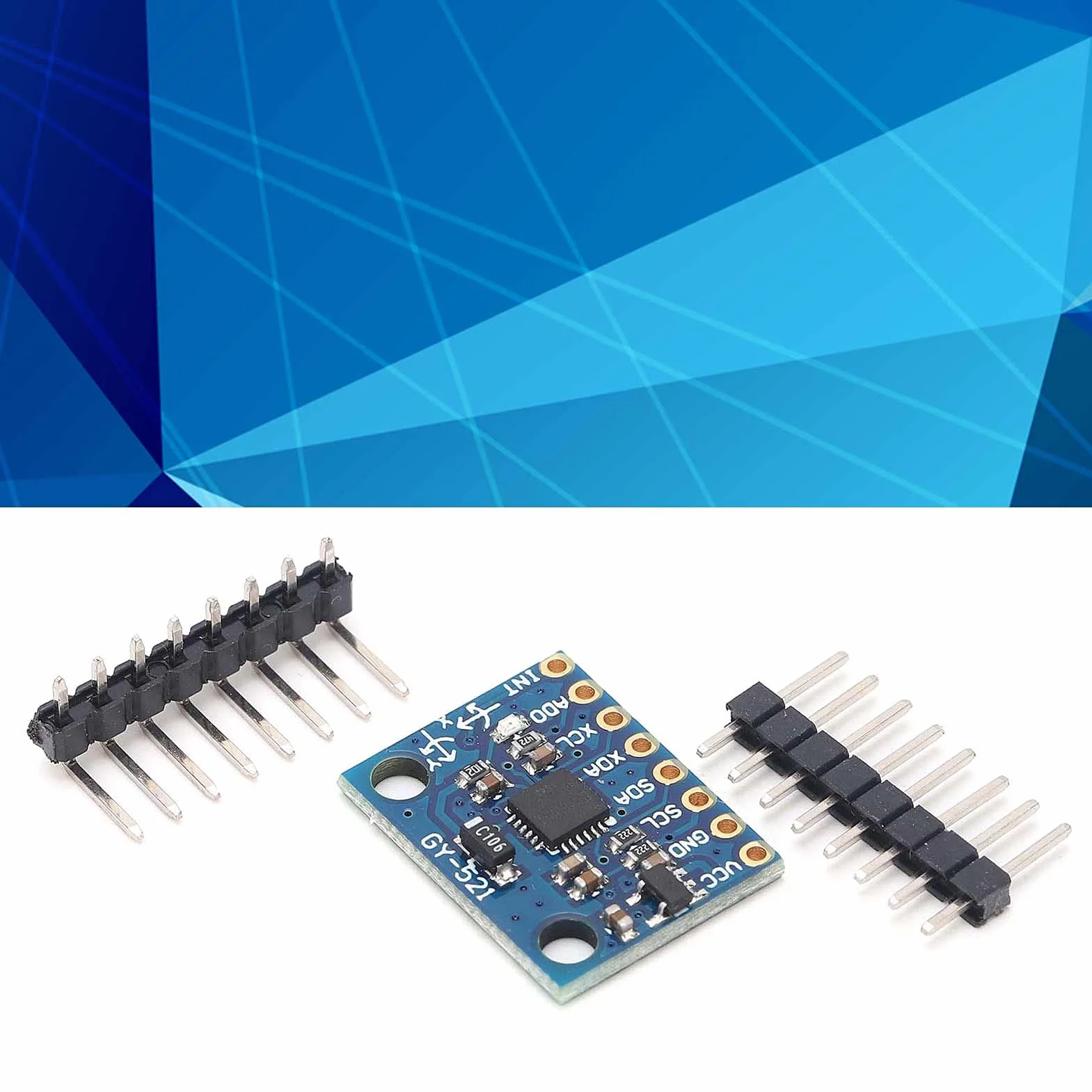 ZJchao Moduł MPU‑6050, 3-osiowy moduł Czujników żyroskopowych Czujników żyroskopowych Płytka Akcelerometru 6DOF GY‑521 MPU‑6050 PCB 3-osiowa Płytka Akcelerometru dla Systemu /