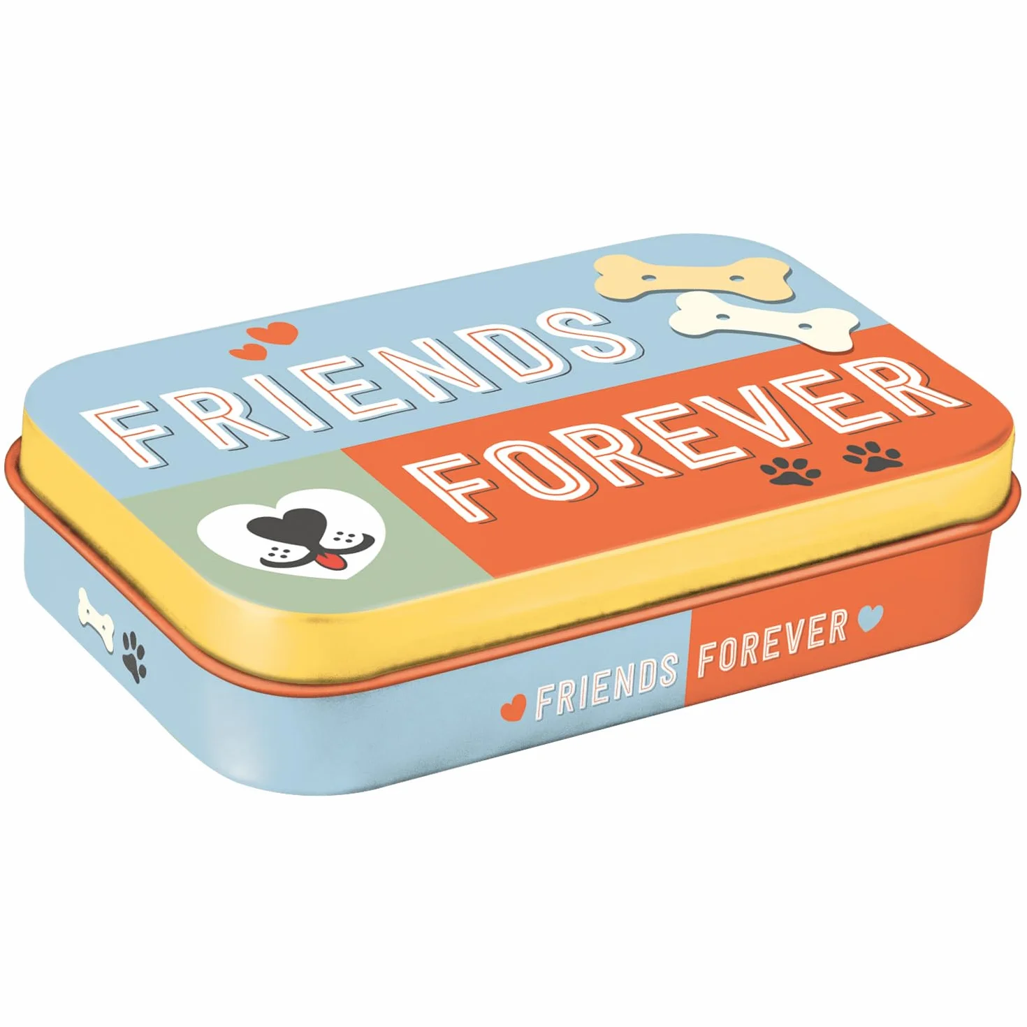 Nostalgic-Art 82203 Retro puszka na smakołyki – Friends Forever – prezent dla właścicieli psów, blaszane pudełko na podróż, styl vintage, 1 sztuka (1 opakowanie)