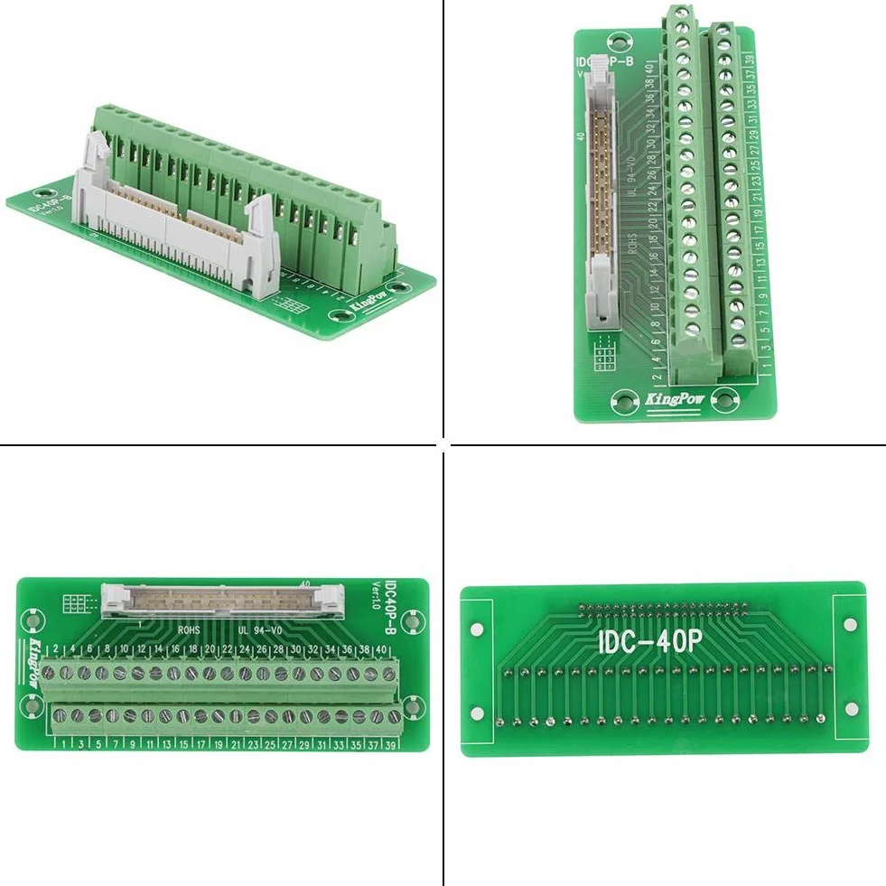 IDC40P 40Pin Steckerleiste Breakout Board Terminal Block Stecker PLC Schnittstelle mit Halterung Geeignet für PLC, Servo und DIN-Schiene montieren.