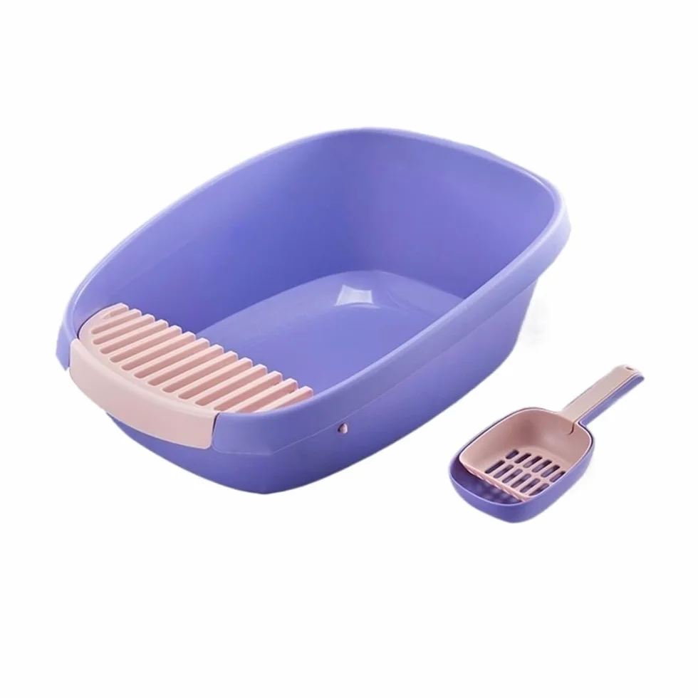 Kuweta Zamknięta kuweta dla dużych kotów, wysokie boki XL z łopatką(Purple,M)