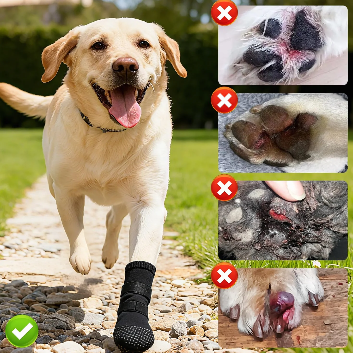 Voarge Buty dla psa, ochrona łap na zewnątrz, buty dla psa do regeneracji, ochrona łap psa, do regeneracji po urazie zwierzęcia domowego (L)