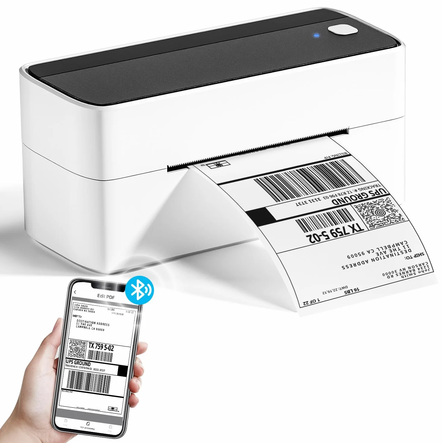 Phomemo Drukarka etykiet Bluetooth 4 x 6 termiczna do kodów kreskowych Amazon Etsy Shopify