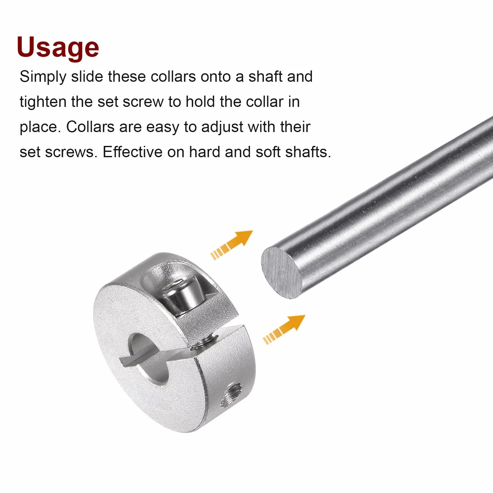 QUARKZMAN 4 szt. kołnierz wału 8 mm, otwór ze stopu aluminium, zestaw śrub, pierścień zaciskowy 25 mm AD 10 mm szerokość do kół, taczek, przekładni osi, jednostek napędowych, maszyn, narzędzi