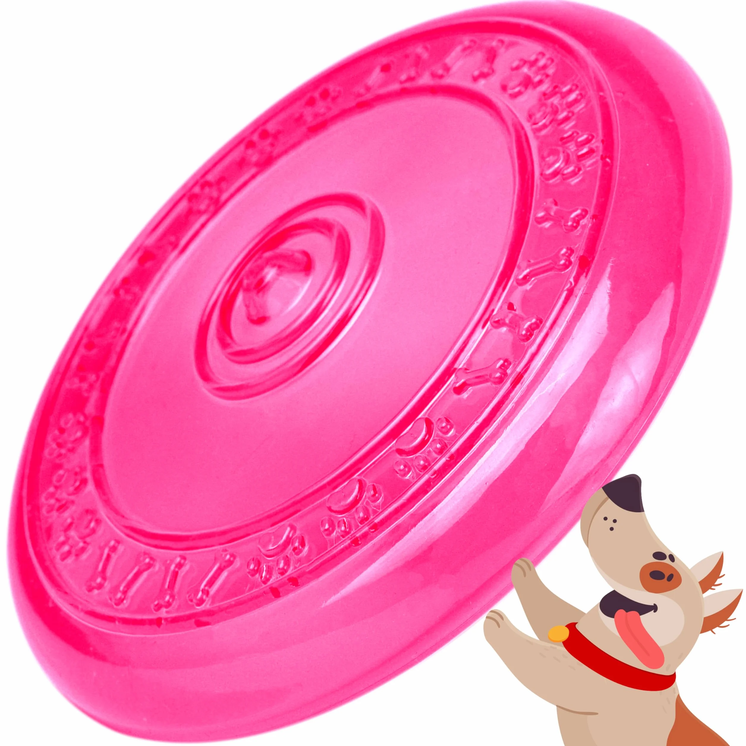 Frisbee DLA PSÓW | miękki i super stabilny | pływający | szczególnie delikatny dla zębów | BEZ SUBSTANCJI SZKODLIWYCH (Neon - Różowy)