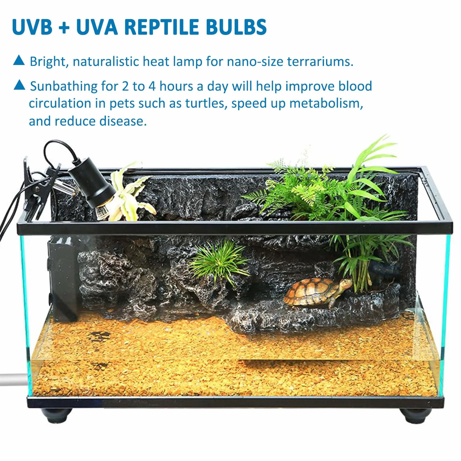 SCNNC Lampa grzewcza do terrarium, 50 W, halogenowa E27, UVA, UVB, z możliwością ściemniania, AC230 V, ciepła biel 2700 K, UV gady, lampa grzewcza UVA UVB E27 dla żółwia, jaszczurki, akwarium