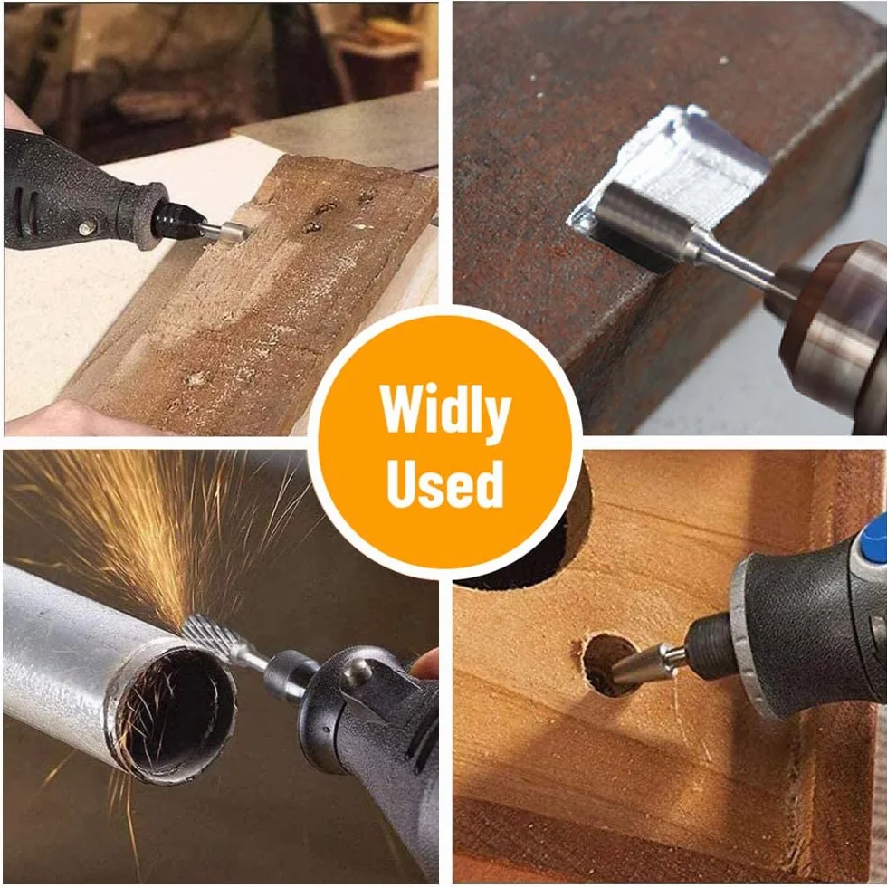 Frezy z węglika wolframu podwójne cięcie 10 sztuk 1/8" 6 mm do rzeźbienia drewna polerowania metalu
