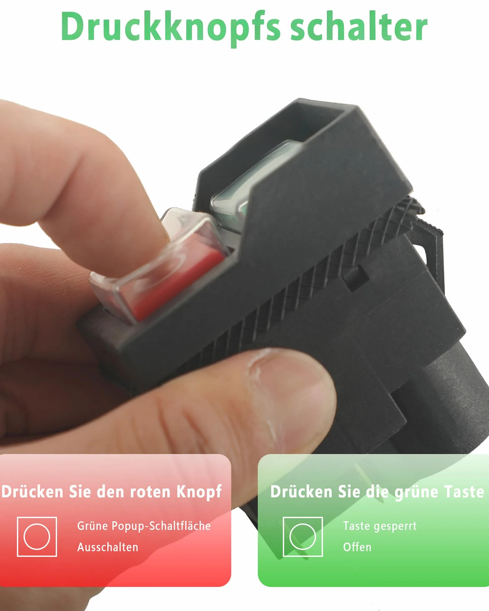 Przełącznik elektromagnetyczny 250 V, 16 A: przełącznik maszynowy, przełącznik przyciskowy, wyłącznik ochronny silnika do betoniarek i maszyn warsztatowych (4 piny)