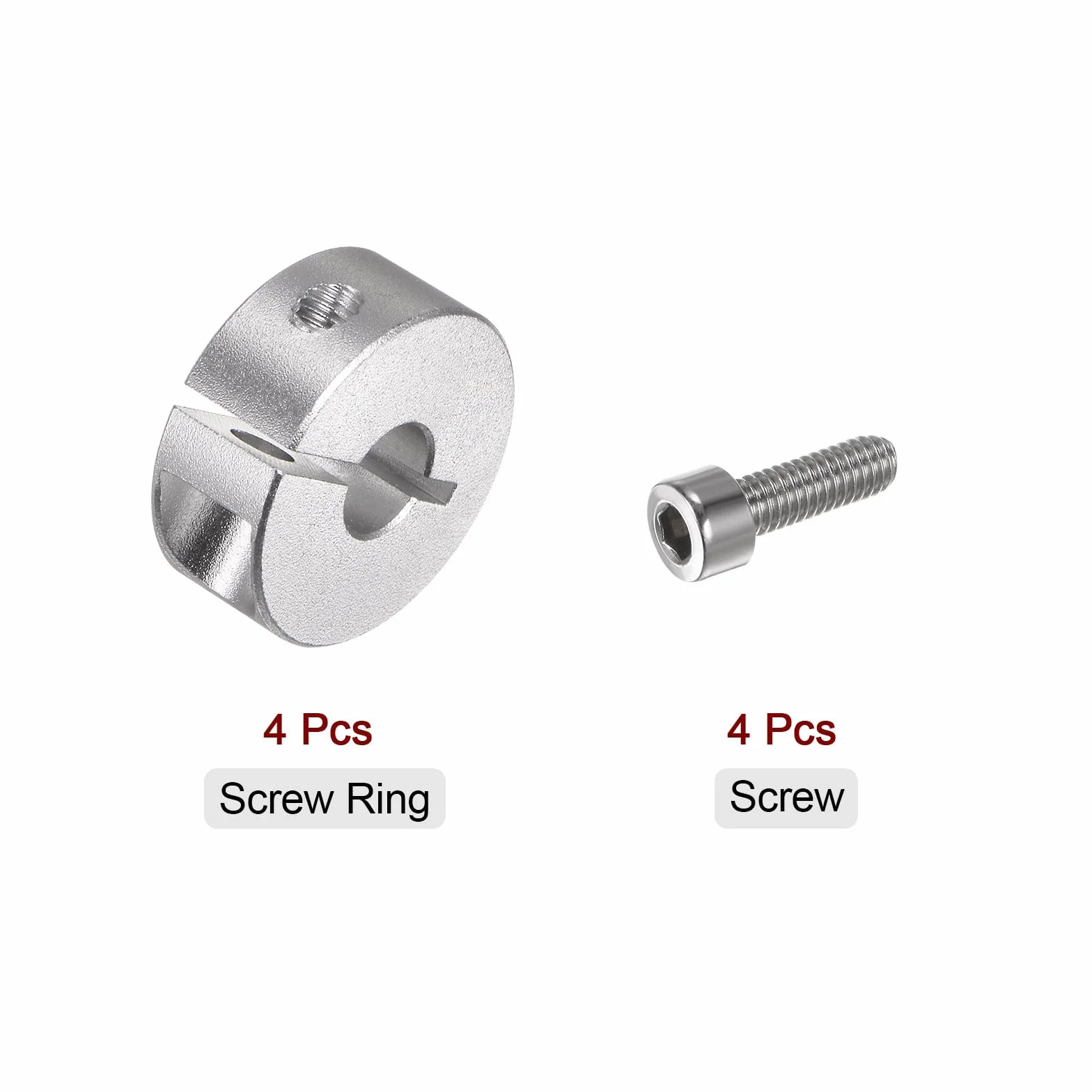 QUARKZMAN 4 szt. kołnierz wału 8 mm, otwór ze stopu aluminium, zestaw śrub, pierścień zaciskowy 25 mm AD 10 mm szerokość do kół, taczek, przekładni osi, jednostek napędowych, maszyn, narzędzi